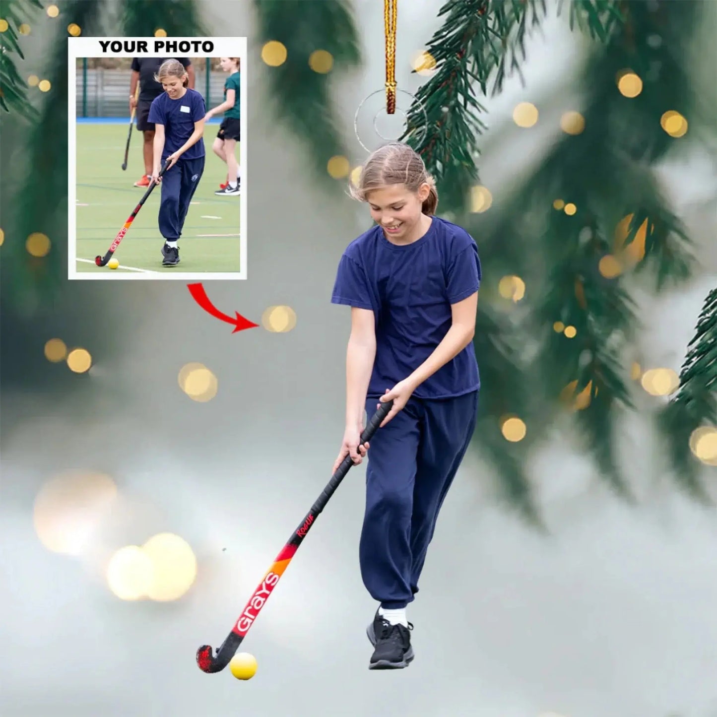 Custom Youth Sports Photo Ornament – Personalized Acrylic Christmas Gift for Kids, Athletes, Sports Fans Ezcustomize
