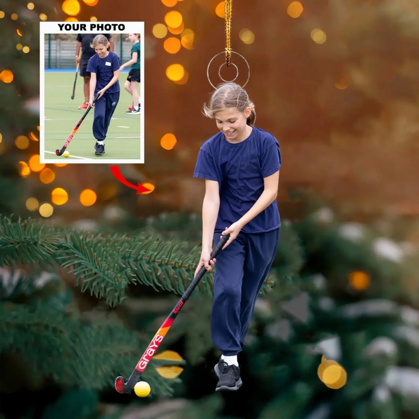 Custom Youth Sports Photo Ornament – Personalized Acrylic Christmas Gift for Kids, Athletes, Sports Fans Ezcustomize