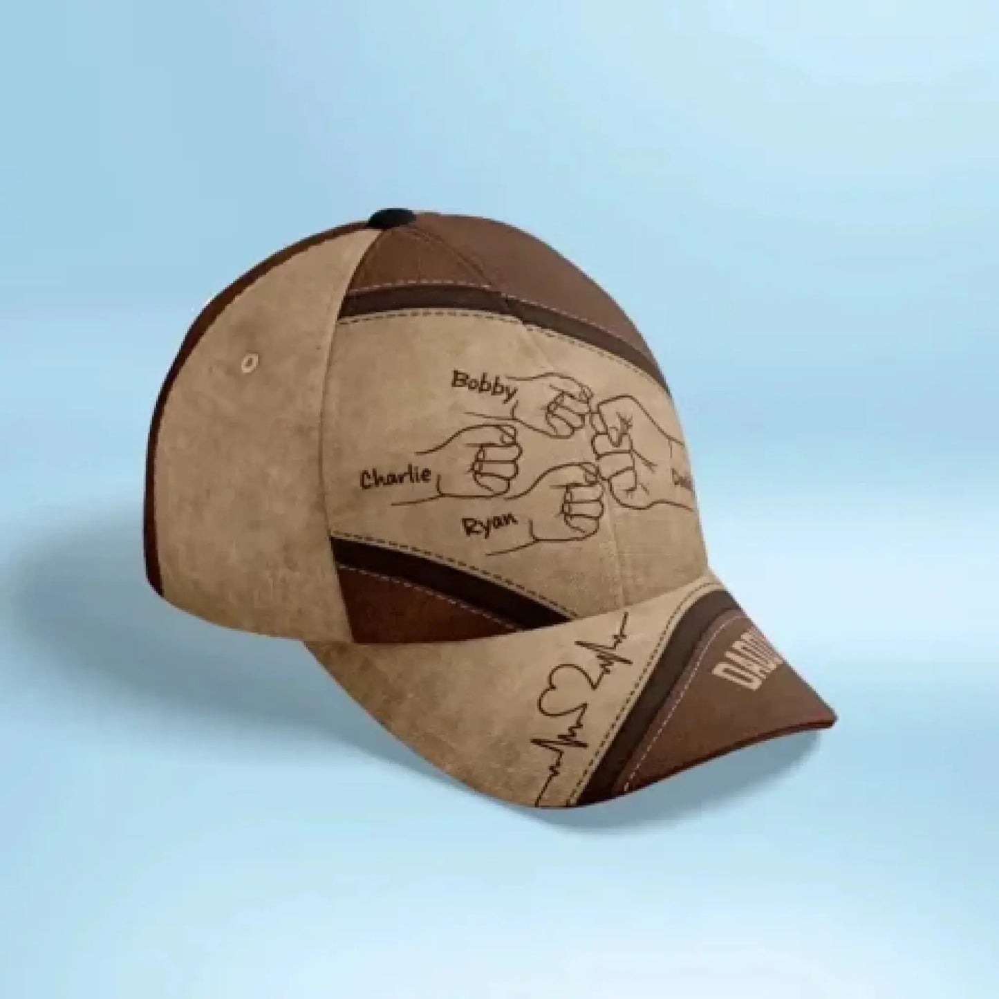 Custom "Daddy’s Team" Fist Bump Classic Cap -Anniversary Gift for Dad & Grandpa Ezcustomize