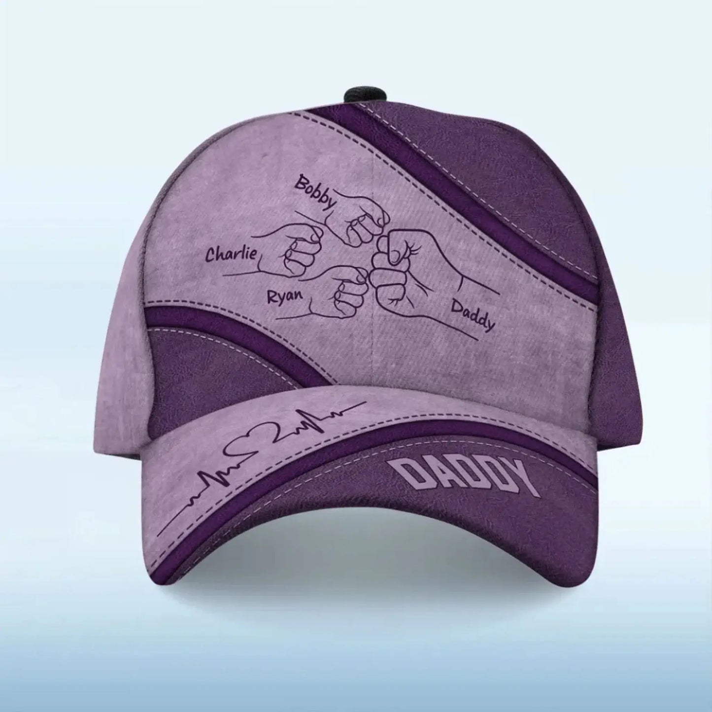 Custom "Daddy’s Team" Fist Bump Classic Cap -Anniversary Gift for Dad & Grandpa Ezcustomize