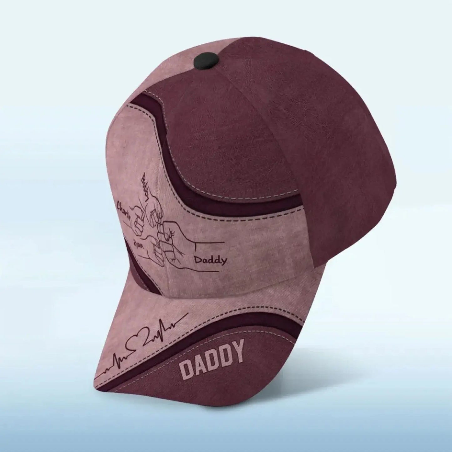 Custom "Daddy’s Team" Fist Bump Classic Cap -Anniversary Gift for Dad & Grandpa Ezcustomize