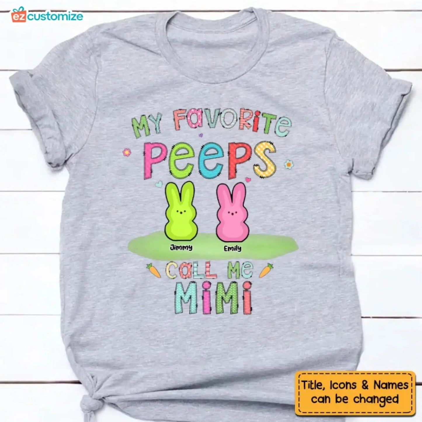 Custom "Grandma’s Easter Peeps" Shirt – Personalized Easter Gift for Grandma Ezcustomize