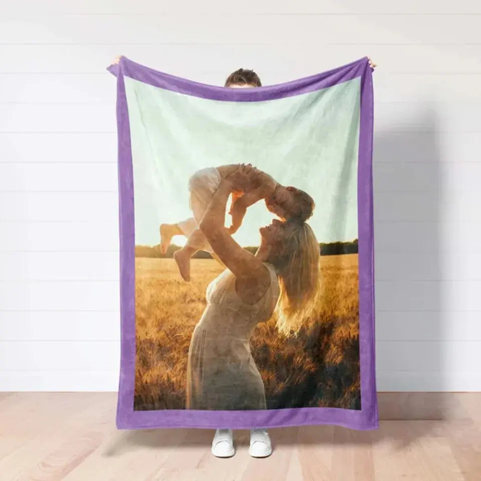 Customizable Photo Collage Custom Blanket With Text Gift For Family Friends Gift For Him For Her Personalized Fleece Blanket Ezcustomize