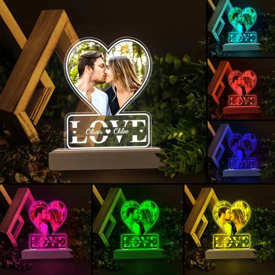 Customized Led Light With Your Names - Personalized Photo Led Light - Valentine's Day Gifts For Her, Him Ezcustomize