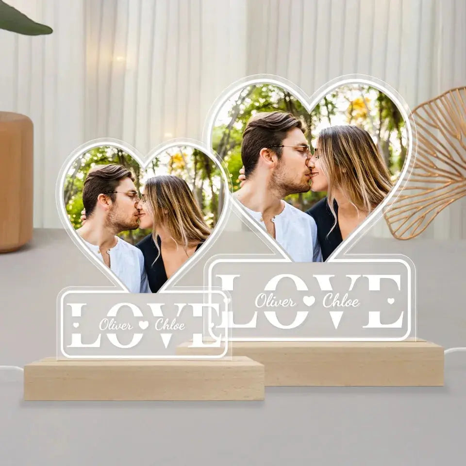 Customized Led Light With Your Names - Personalized Photo Led Light - Valentine's Day Gifts For Her, Him Ezcustomize
