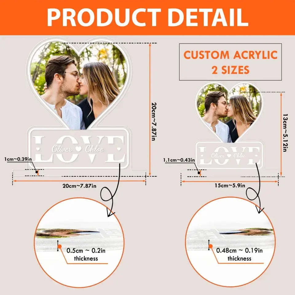 Customized Led Light With Your Names - Personalized Photo Led Light - Valentine's Day Gifts For Her, Him Ezcustomize