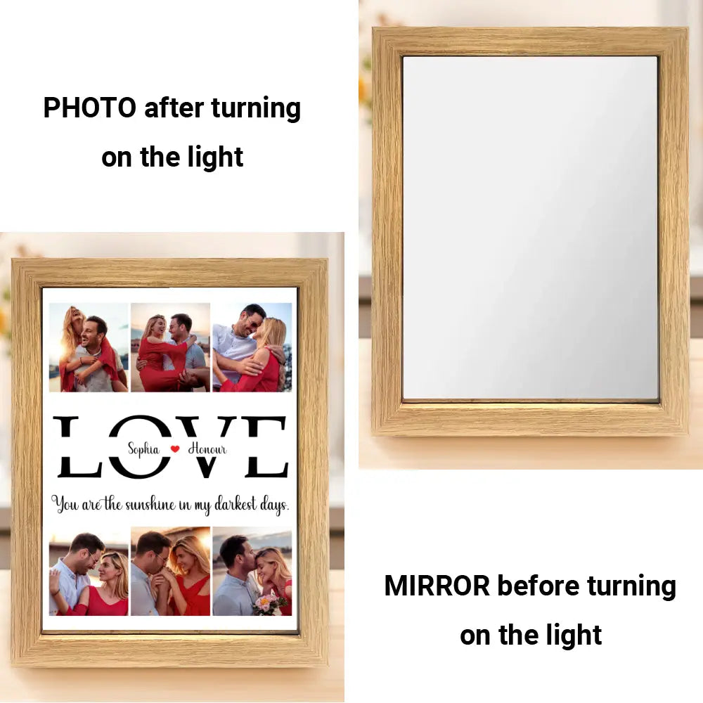 Customized Night Light For Lover - Light Painting Mirror Table Lamp Ezcustomize