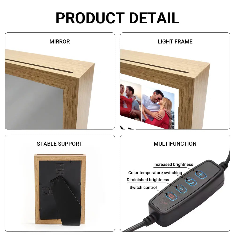 Customized Night Light For Lover - Light Painting Mirror Table Lamp Ezcustomize