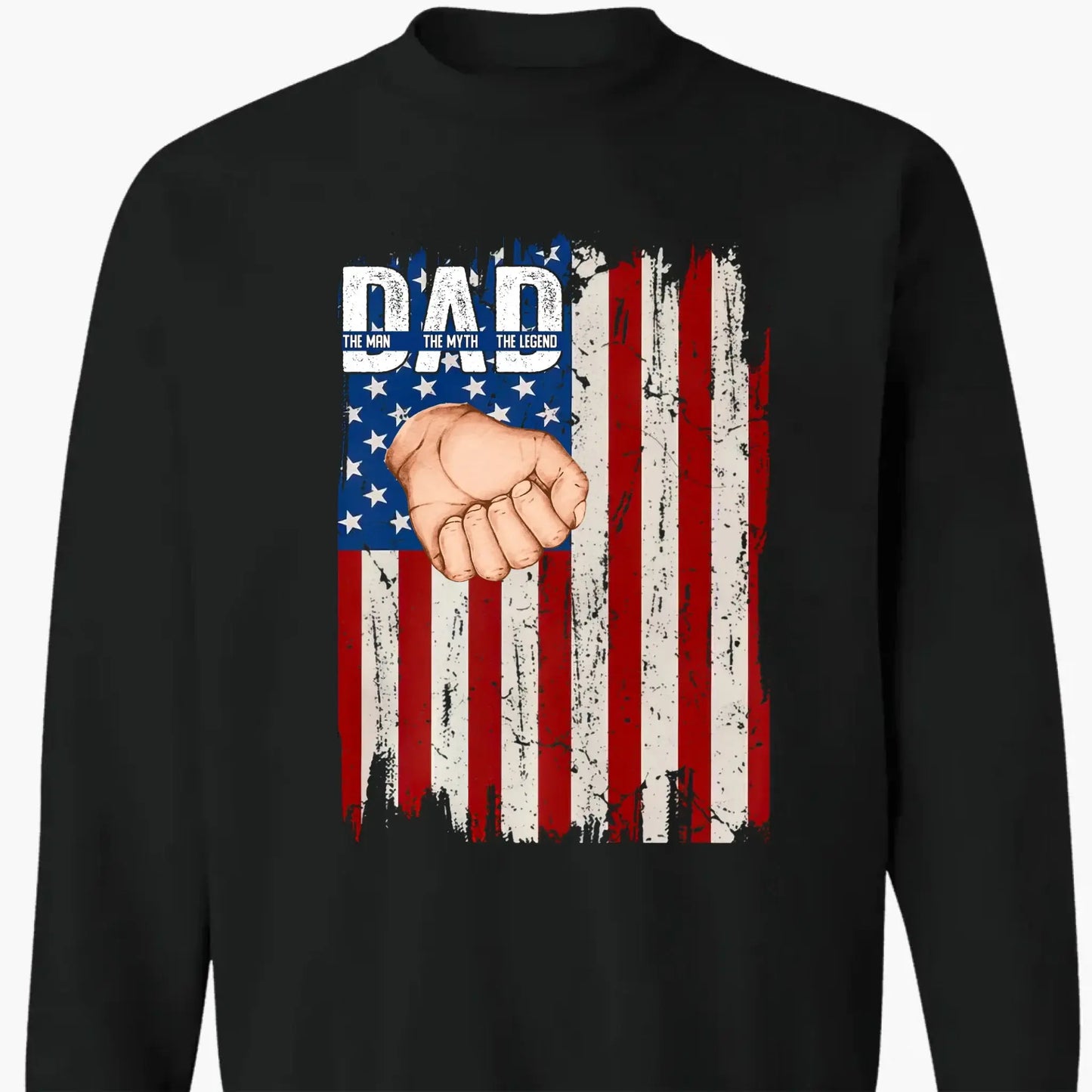 Dad Fist Bump Shirt with Kids' Names – Personalized American Flag T-Shirt, Gift for Dad or Grandpa, Father's Day Custom Tee Ezcustomize