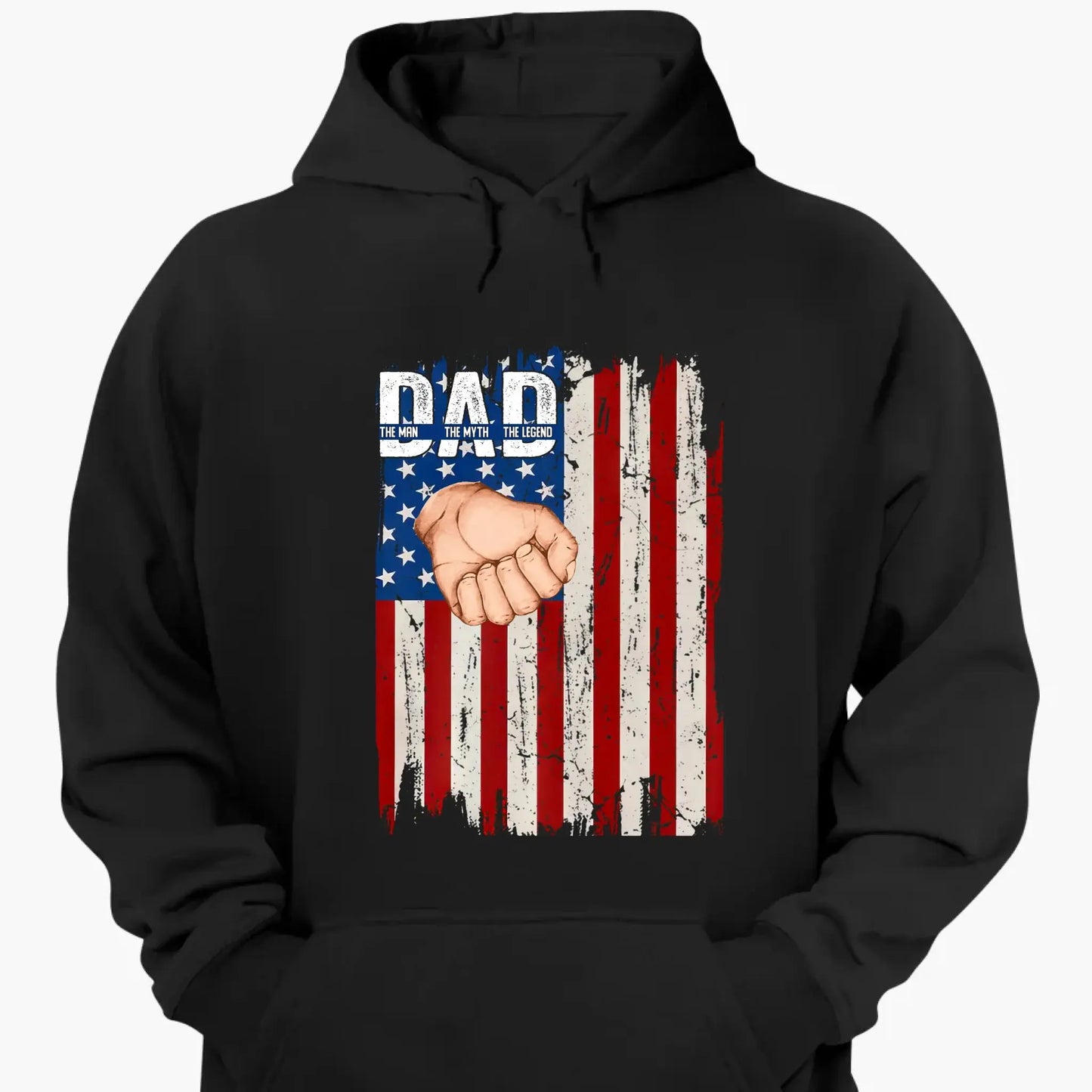 Dad Fist Bump Shirt with Kids' Names – Personalized American Flag T-Shirt, Gift for Dad or Grandpa, Father's Day Custom Tee Ezcustomize
