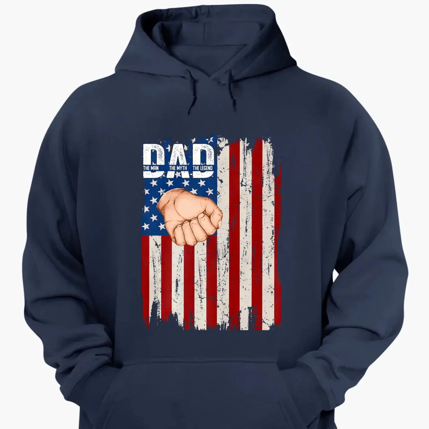 Dad Fist Bump Shirt with Kids' Names – Personalized American Flag T-Shirt, Gift for Dad or Grandpa, Father's Day Custom Tee Ezcustomize