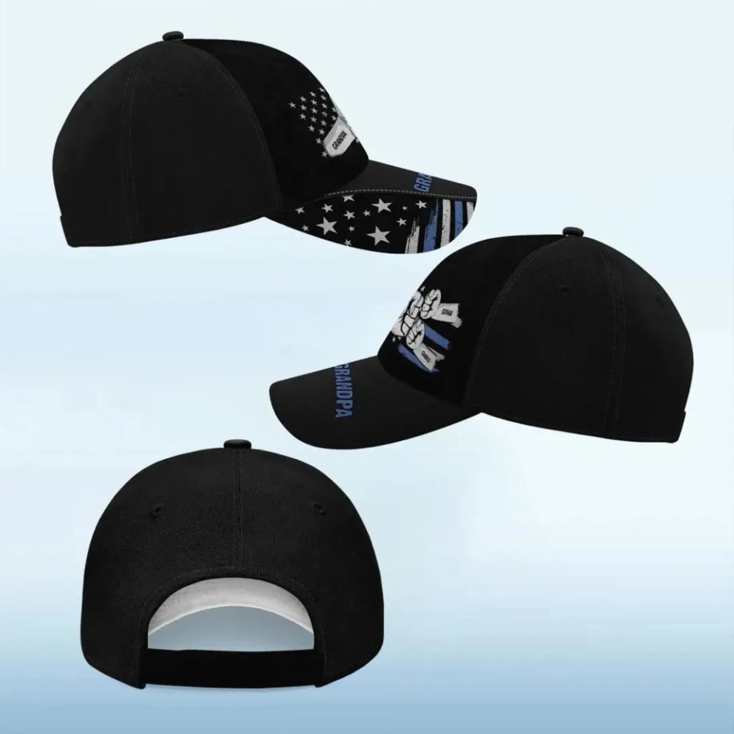 Dad Grandpa Fist Bump Nation Flag Personalized Classic Cap, Gift For Dad, For Grandpa, For Husband Ezcustomize