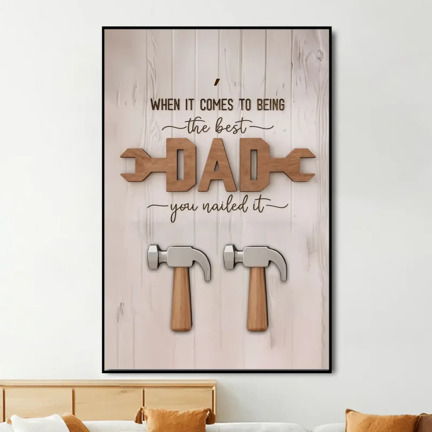 Dad You Nailed It Tool Art – Personalized Poster/Canvas with Kids’ Names – Custom Father’s Day Gift for Handy Dads Ezcustomize