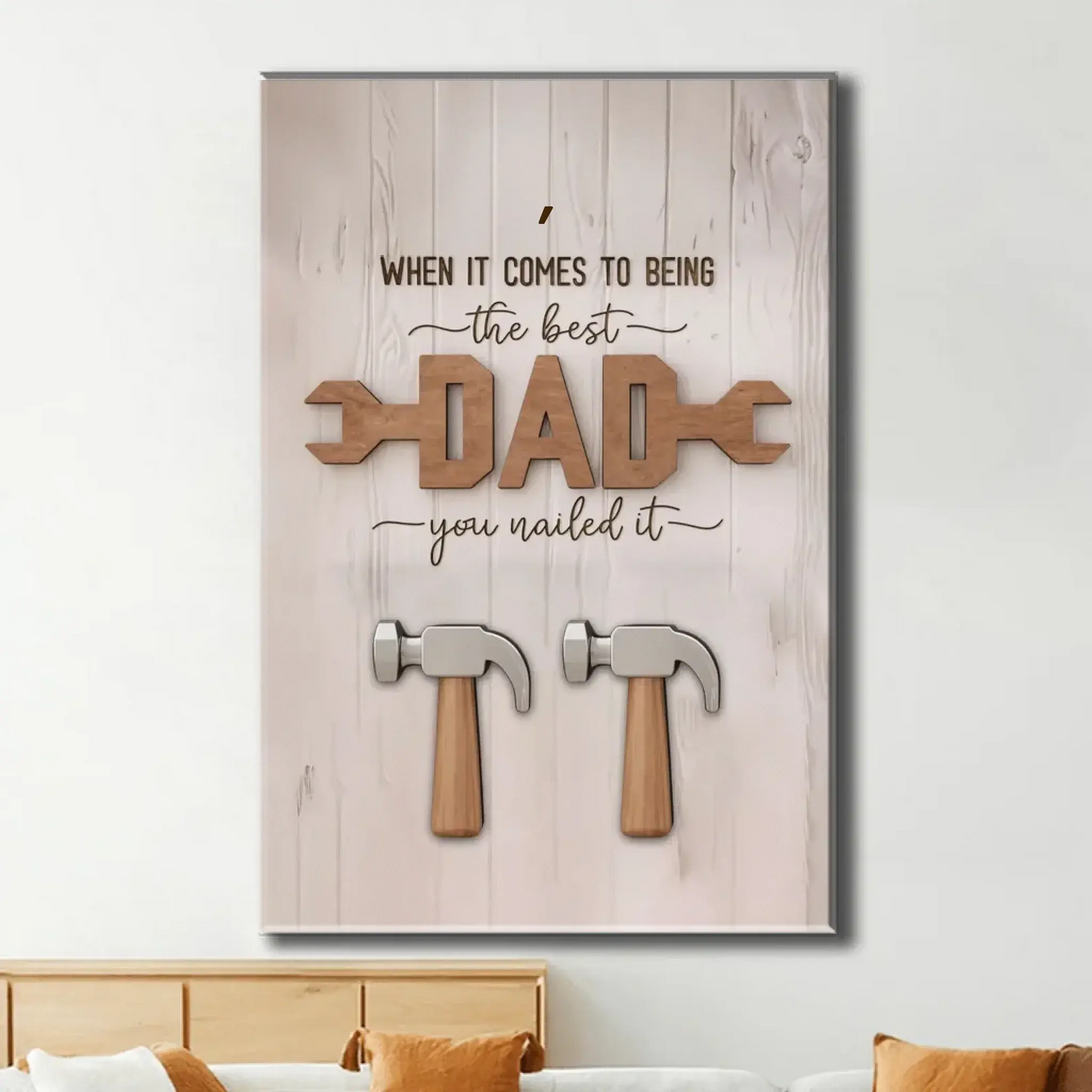 Dad You Nailed It Tool Art – Personalized Poster/Canvas with Kids’ Names – Custom Father’s Day Gift for Handy Dads Ezcustomize
