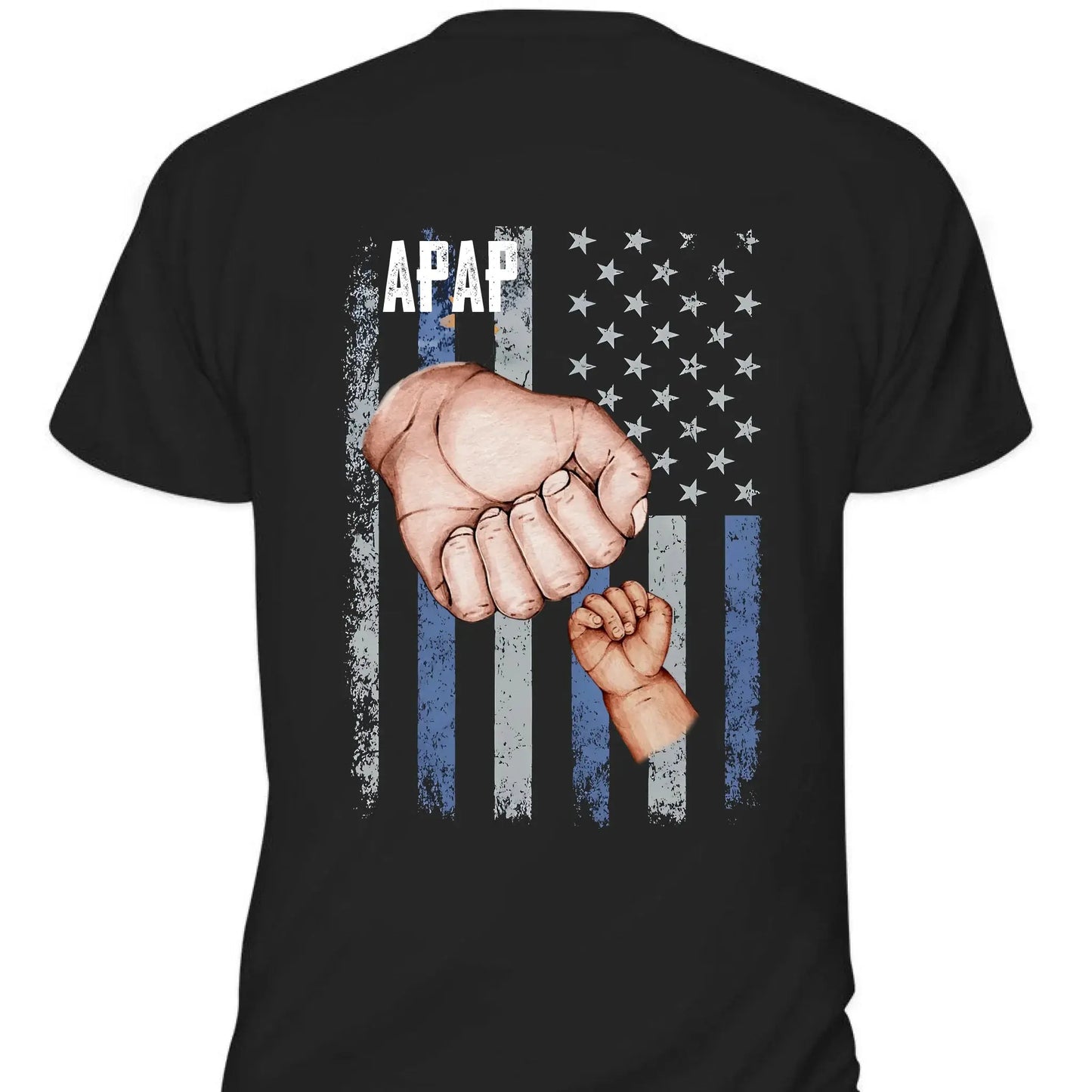 Dad & Grandkids Fist Bump Shirt – Personalized Grandpa Shirt with Custom Hand Names – 4th of July Gift for Dad Ezcustomize