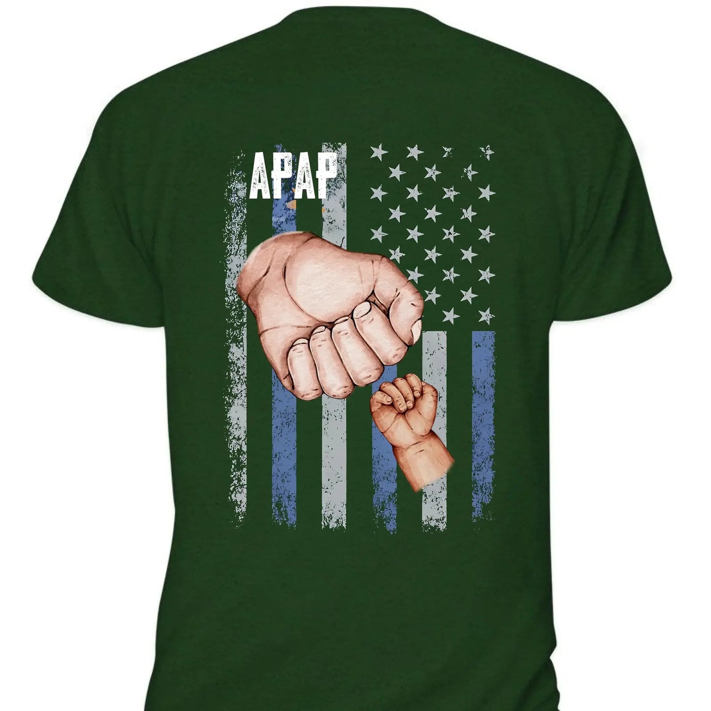 Dad & Grandkids Fist Bump Shirt – Personalized Grandpa Shirt with Custom Hand Names – 4th of July Gift for Dad Ezcustomize
