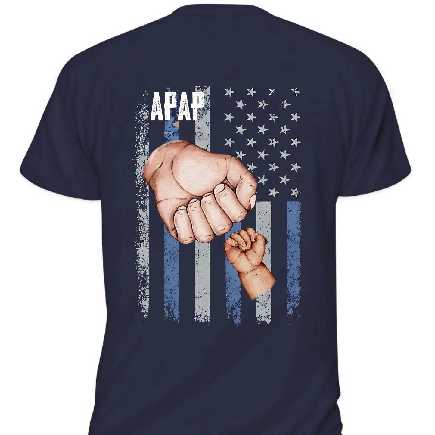 Dad & Grandkids Fist Bump Shirt – Personalized Grandpa Shirt with Custom Hand Names – 4th of July Gift for Dad Ezcustomize