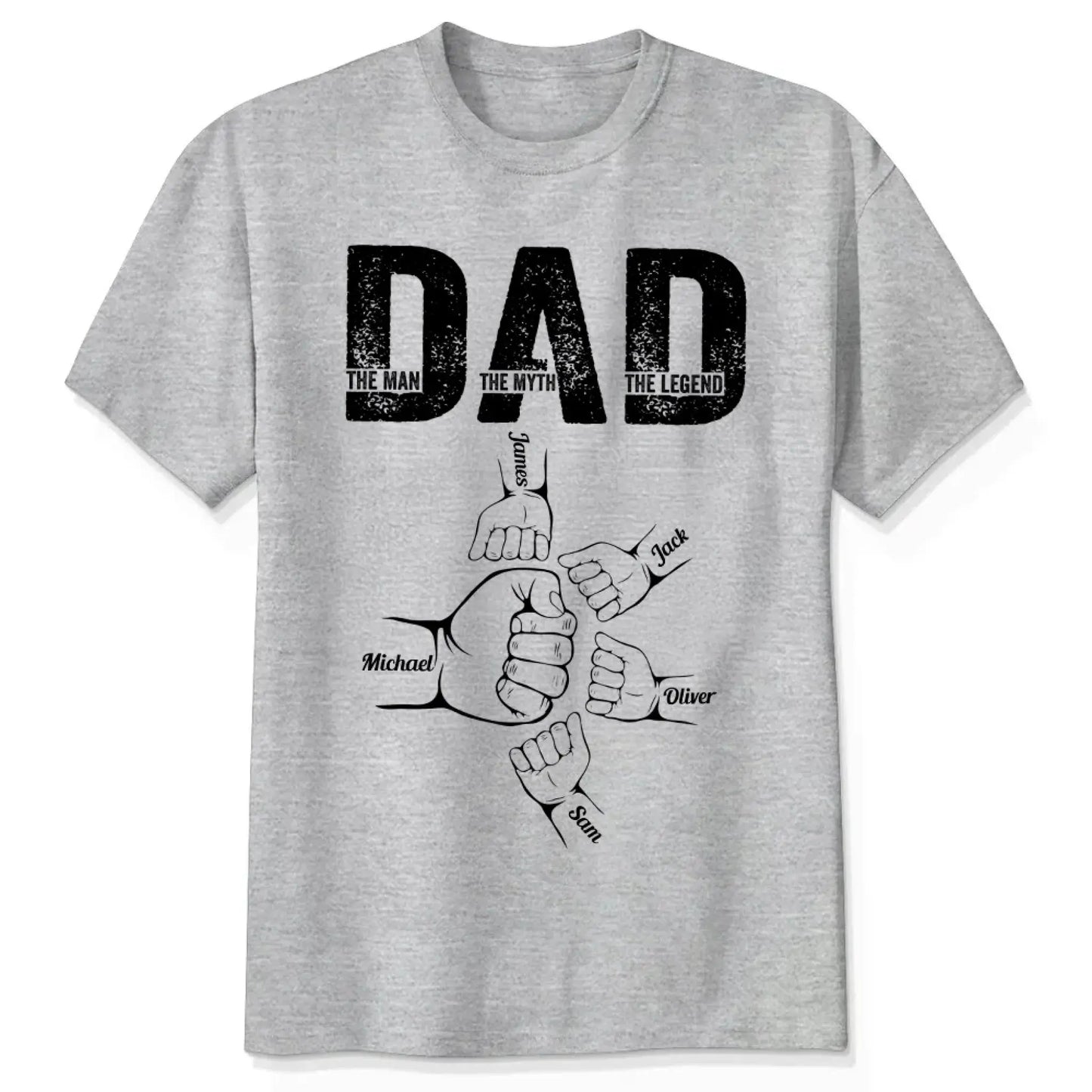 Dad: The Man, The Myth, The Legend – Personalized T-Shirt – Custom Father’s Day Gift for Dad, Papa, or Husband Ezcustomize