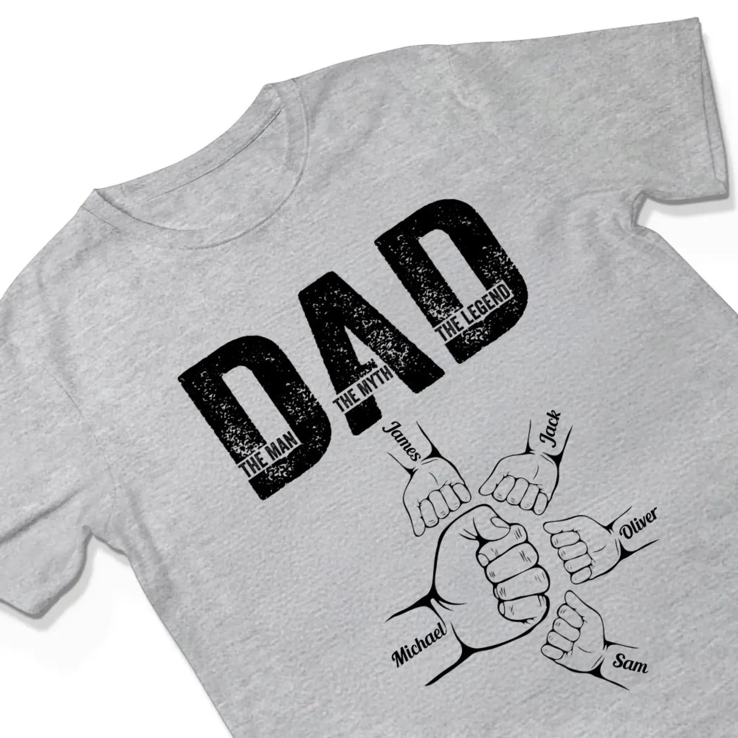Dad: The Man, The Myth, The Legend – Personalized T-Shirt – Custom Father’s Day Gift for Dad, Papa, or Husband Ezcustomize