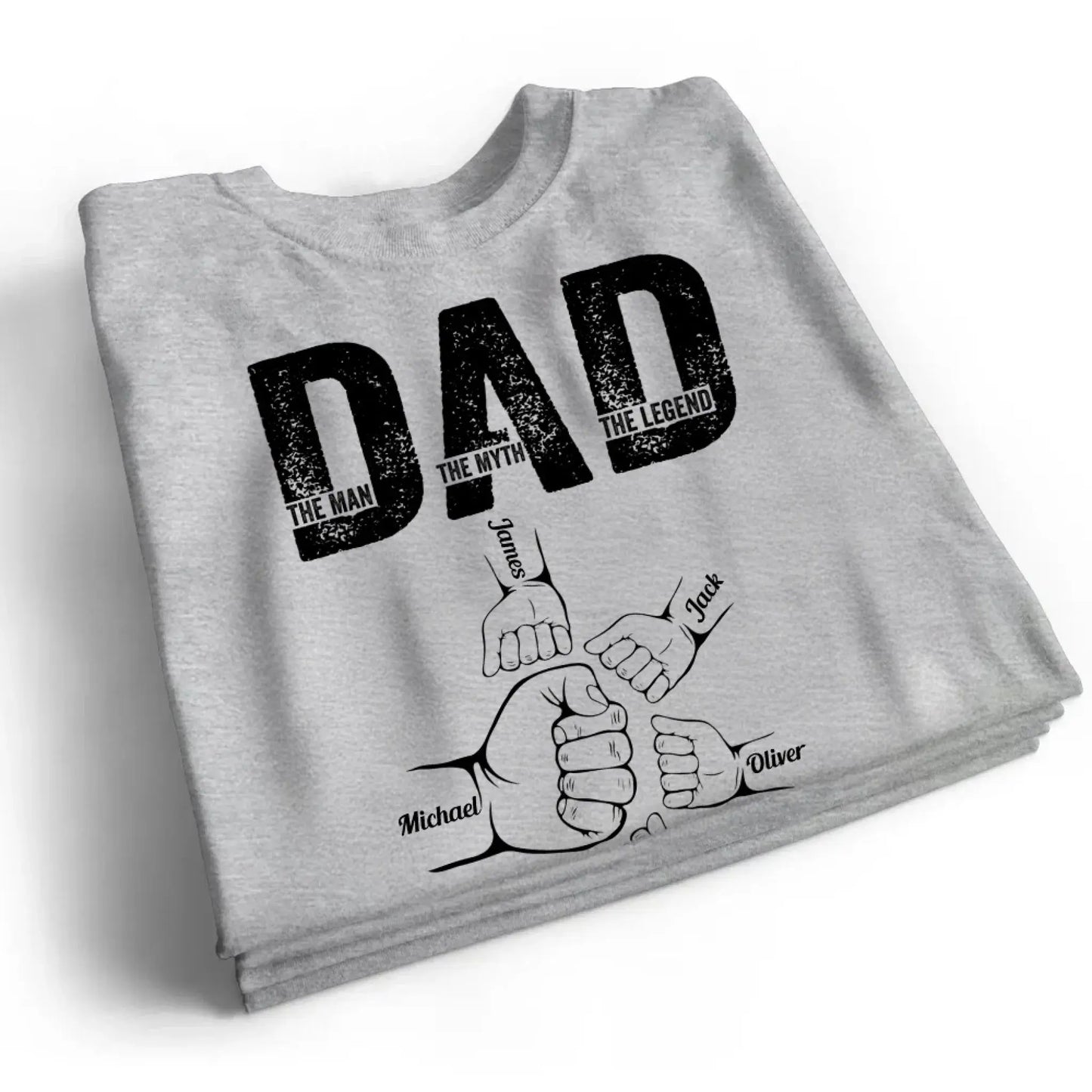 Dad: The Man, The Myth, The Legend – Personalized T-Shirt – Custom Father’s Day Gift for Dad, Papa, or Husband Ezcustomize