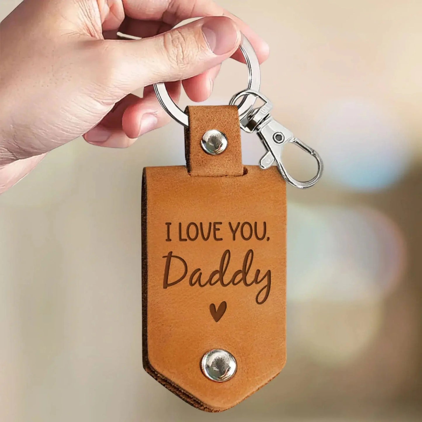 Daddy Can’t Wait to Meet You Keychain – Personalized Leather Photo Gift – Custom Keepsake from Baby Bump for New Dad Ezcustomize