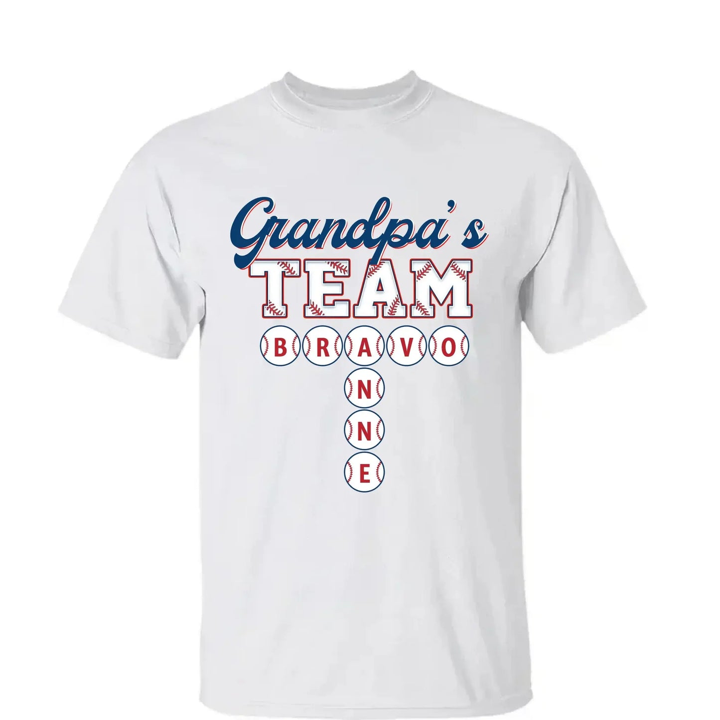 Daddy’s Baseball Team Shirt – Personalized Crossword Puzzle T-Shirt – Custom Gift for Sports Dad with Kids’ Names Ezcustomize