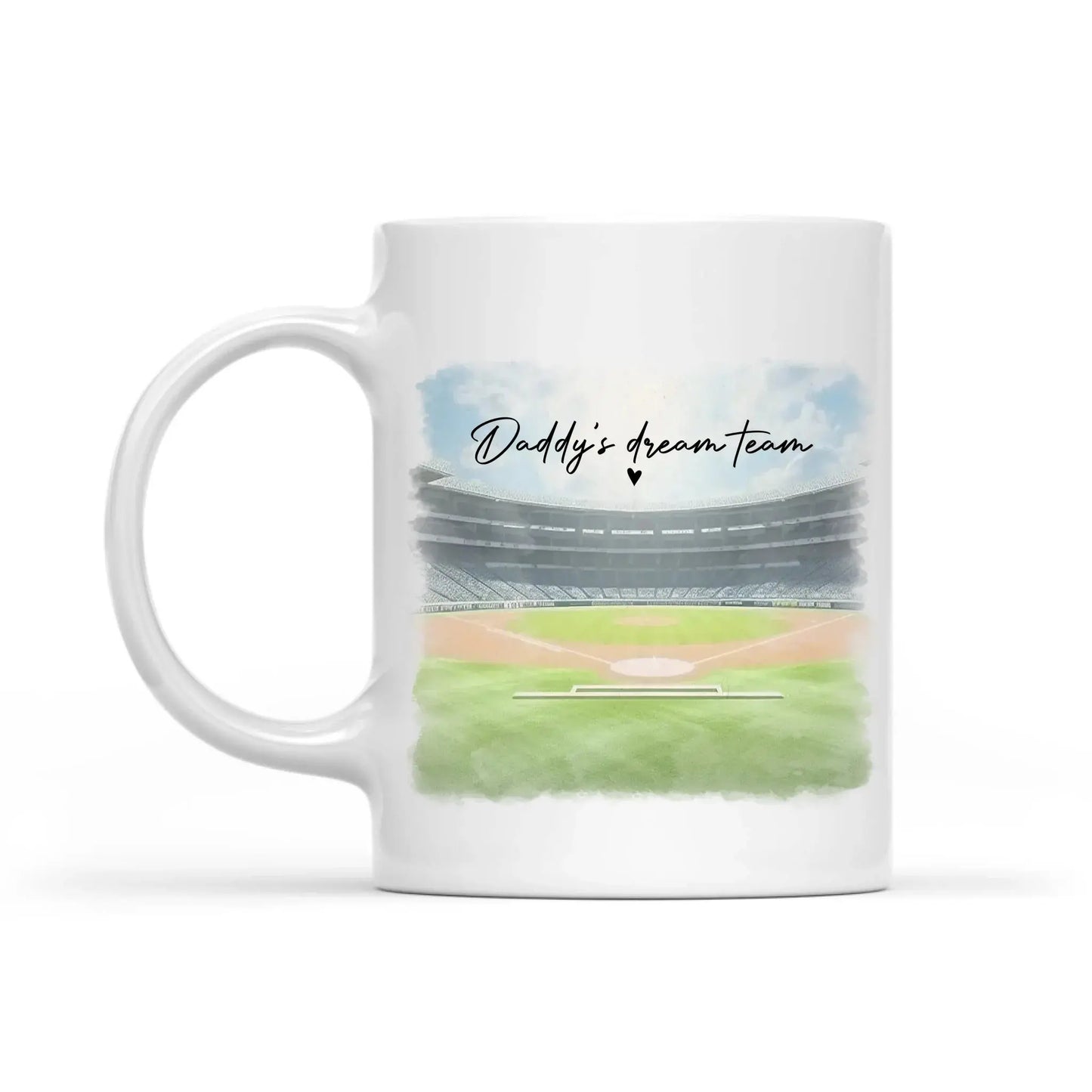 Daddy’s Dream Team Baseball Mug – Personalized Family Sitting Cup with Names & Jersey Numbers, Gift for Dad or Grandpa Ezcustomize
