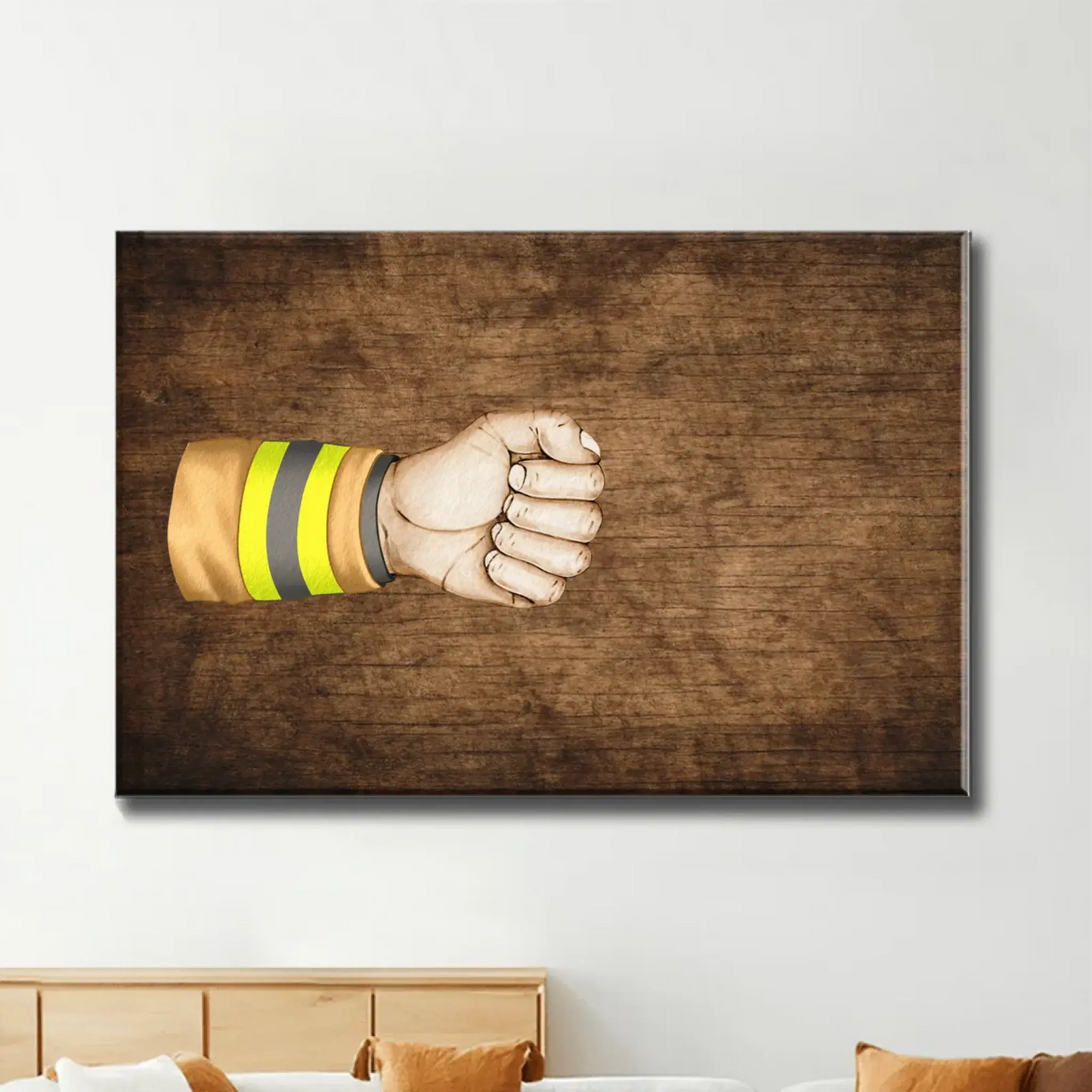 Daddy’s Team Fist Bump Poster – Personalized Father’s Day Gift for Dad from Kids, Custom Hands Names Canvas Print Ezcustomize