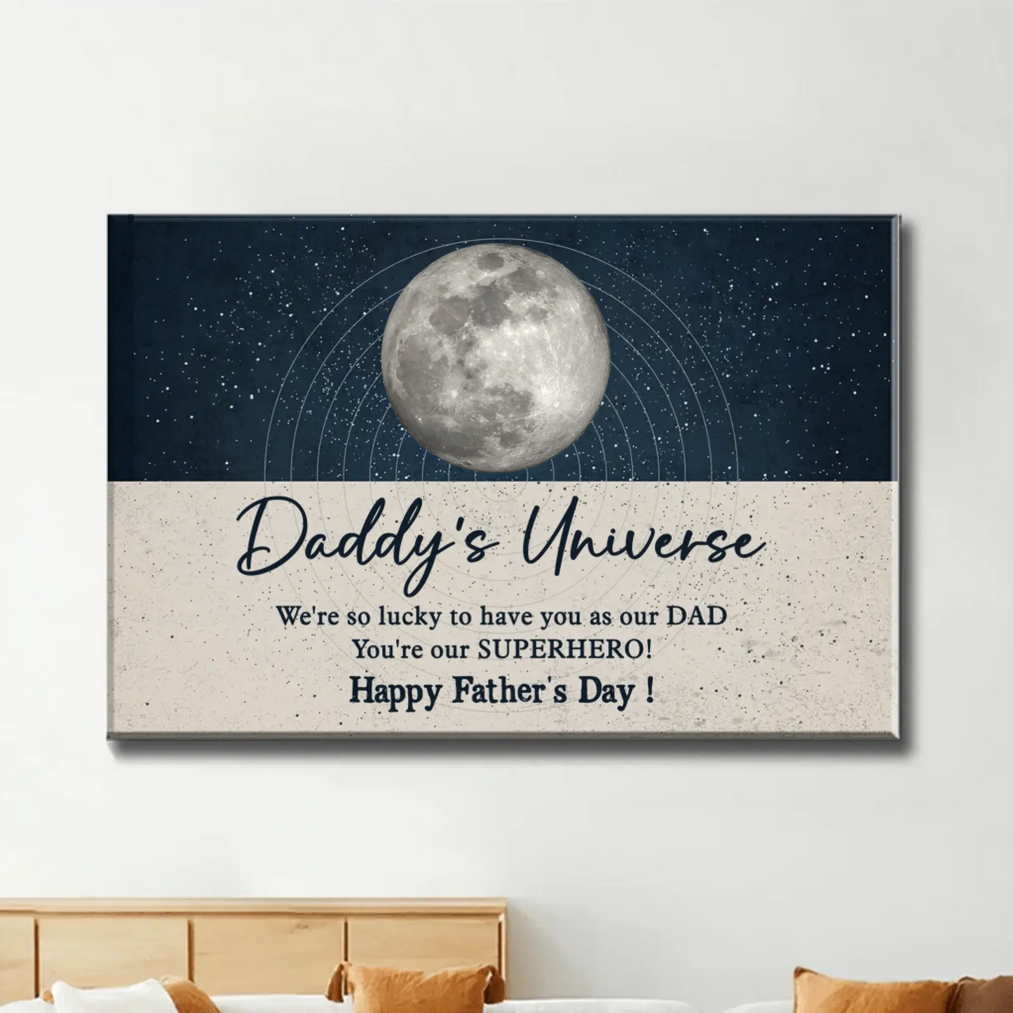 Daddy’s Universe Moon Phase Poster – Personalized Wall Art – Custom Father’s Day Gift Celebrating Special Moments Ezcustomize