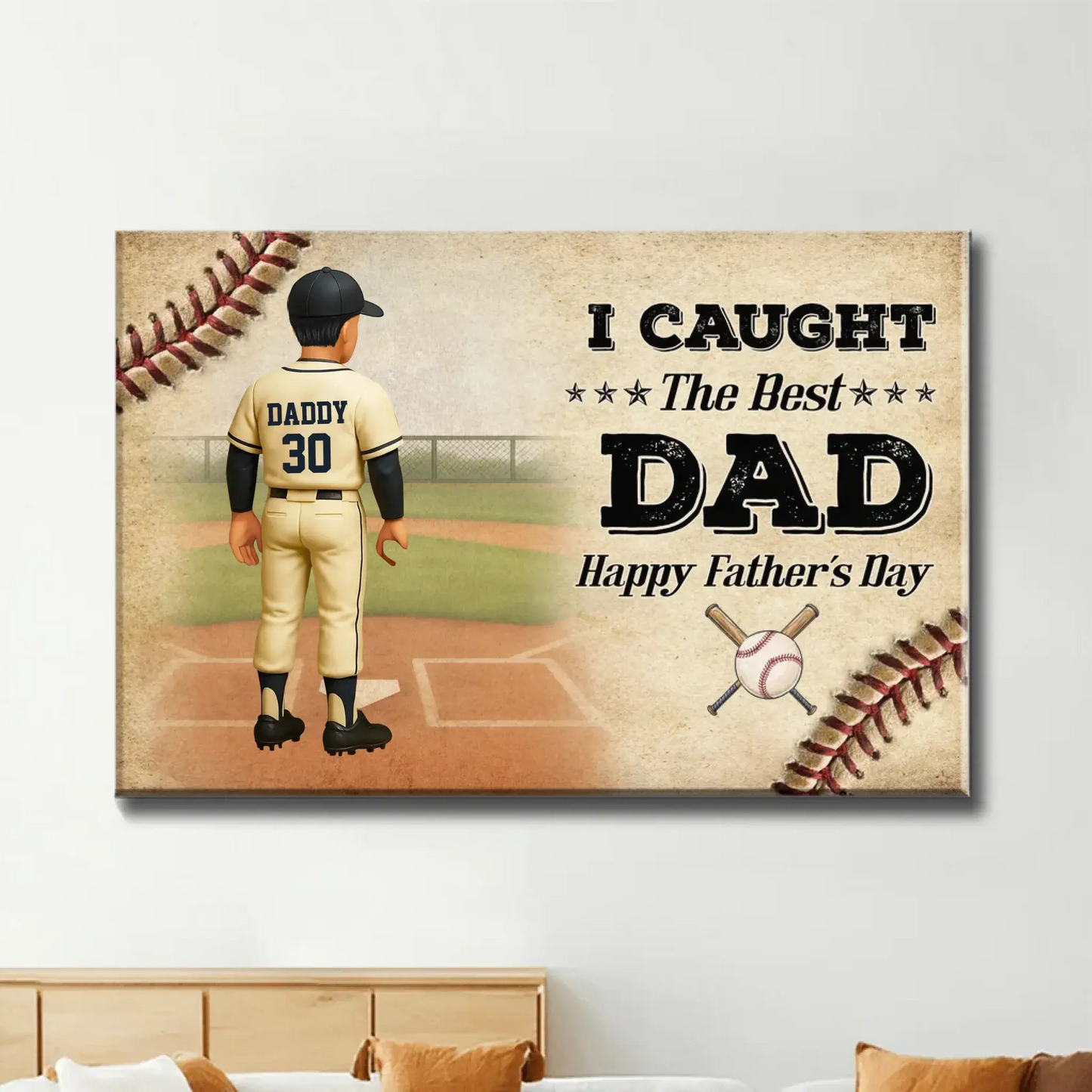 Dear Mom Baseball Poster – Personalized Back View Gift for Mother from Kids, Thank You Quote for Sports Moms Ezcustomize