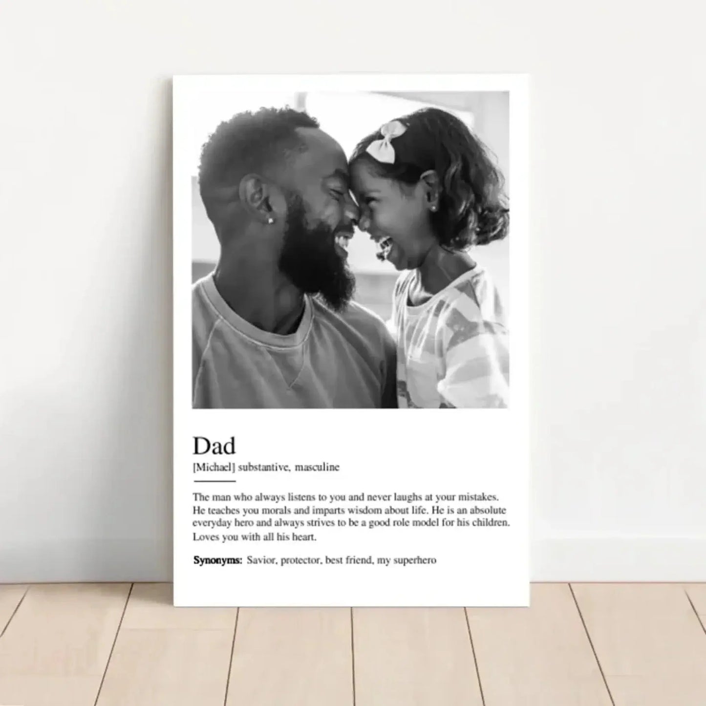 "Definition Dad" Personalized Poster/Canvas - Thoughtful Gift for Father’s Day & Special Occasions Ezcustomize