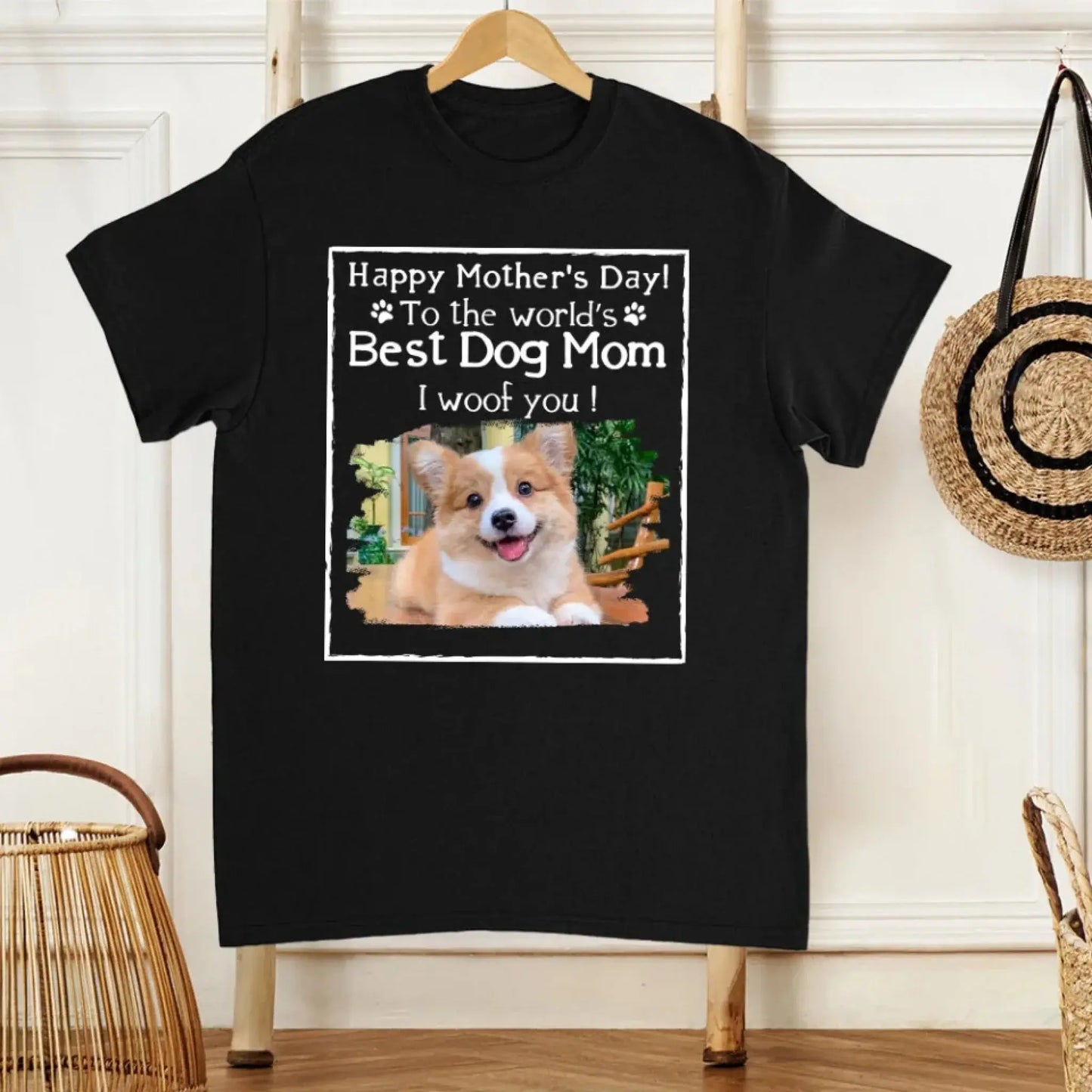 Dog Mom Classic Tee – Personalized Dog-Themed T-Shirt – Custom Gift for Pet Lovers, Dog Moms & Fur Baby Parents Ezcustomize
