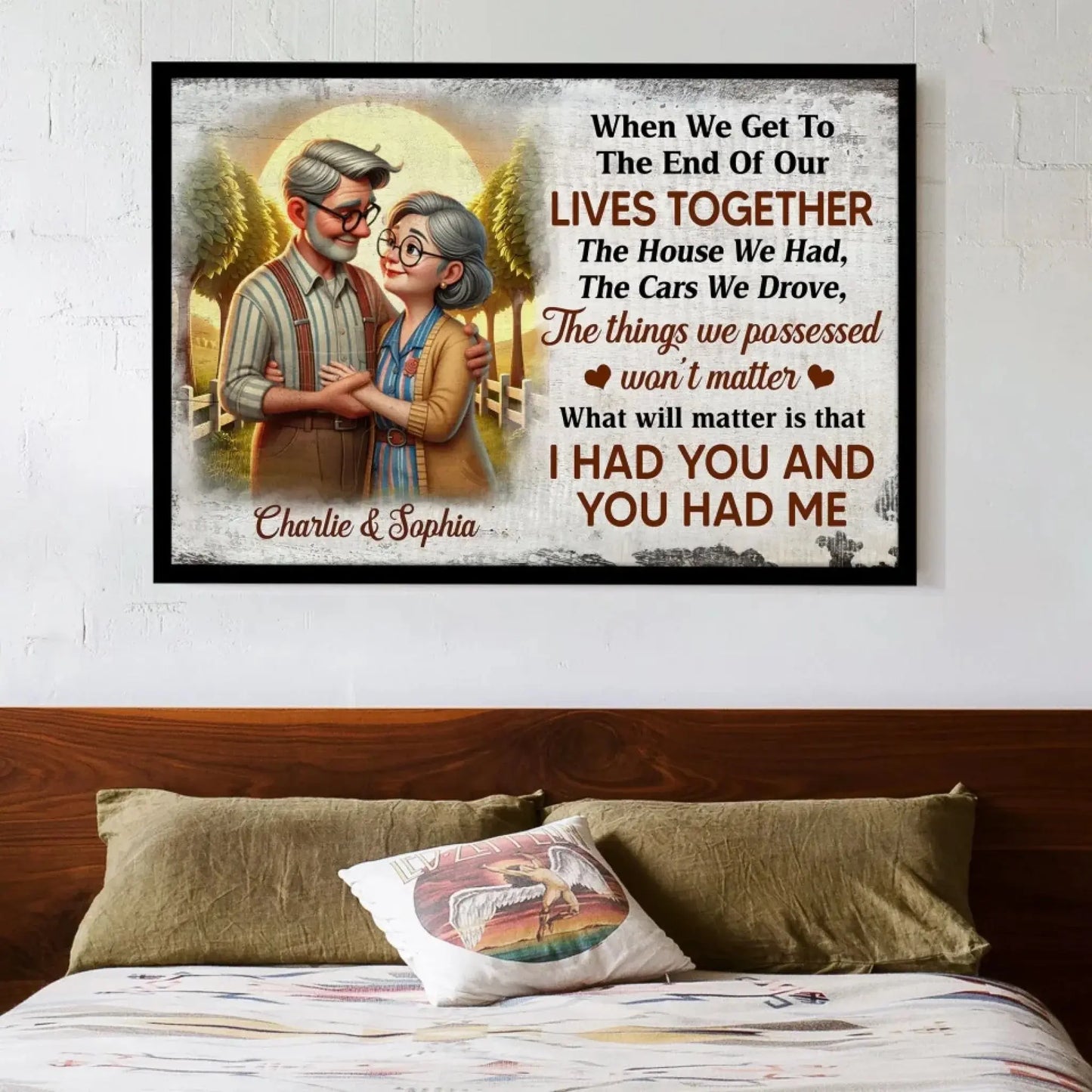 Elderly Couple Embrace "I Had You and You Had Me" – Personalized Poster/Canvas – Romantic Keepsake Gift for Couples & Anniversaries Ezcustomize