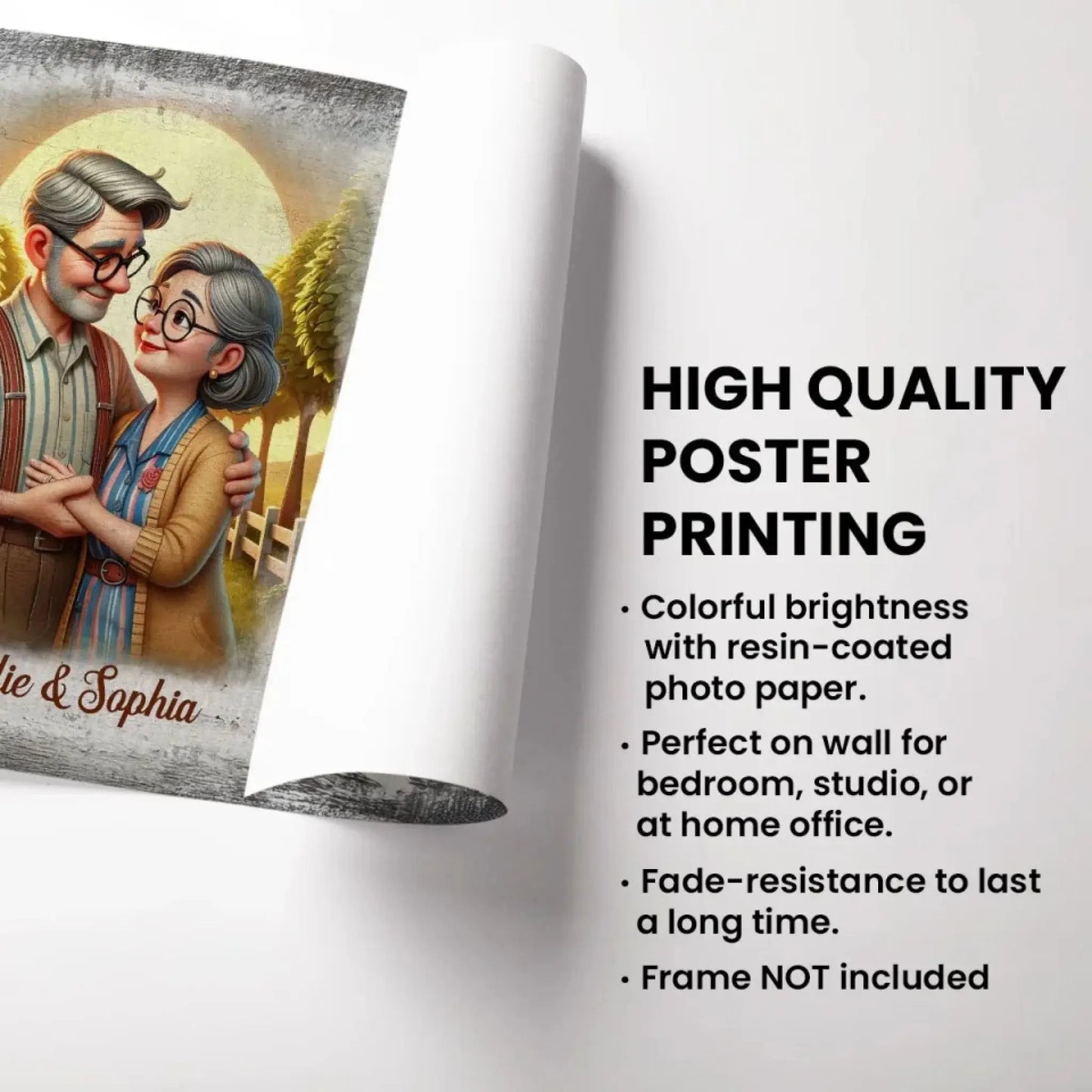 Elderly Couple Embrace "I Had You and You Had Me" – Personalized Poster/Canvas – Romantic Keepsake Gift for Couples & Anniversaries Ezcustomize