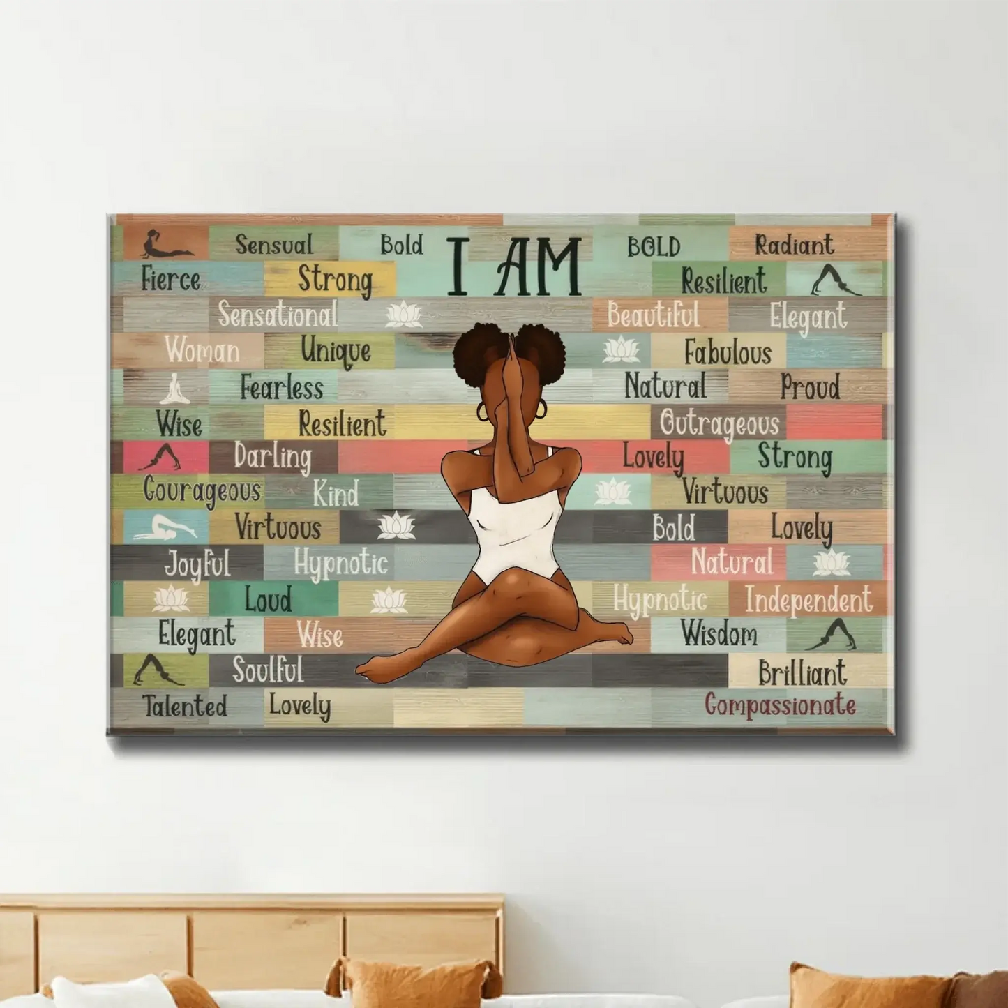 Empowerment Celebrate Your Unique Identity – Personalized Inspirational Canvas Wall Art – Meaningful Birthday & Self Love Gift for Women and Girls Ezcustomize