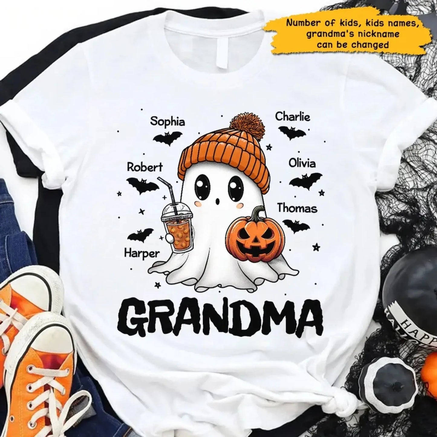 Fall Season Halloween Boo Design – Personalized Shirt – Fun Custom Gift for Spooky Season, Halloween Parties & Autumn Lovers Ezcustomize