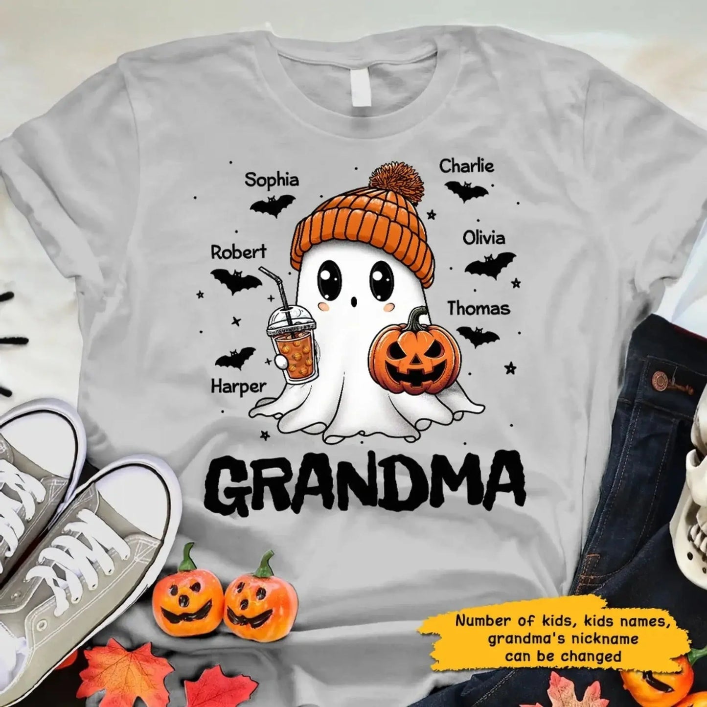 Fall Season Halloween Boo Design – Personalized Shirt – Fun Custom Gift for Spooky Season, Halloween Parties & Autumn Lovers Ezcustomize