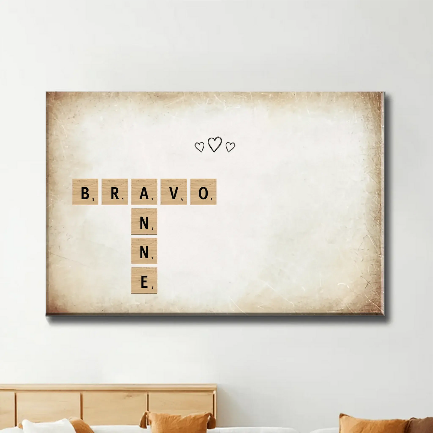 Family Crossword Wall Art – Personalized Photo Canvas/Poster, Created in a Moment Treasured Forever Gift for Parents, Home Decor Ezcustomize