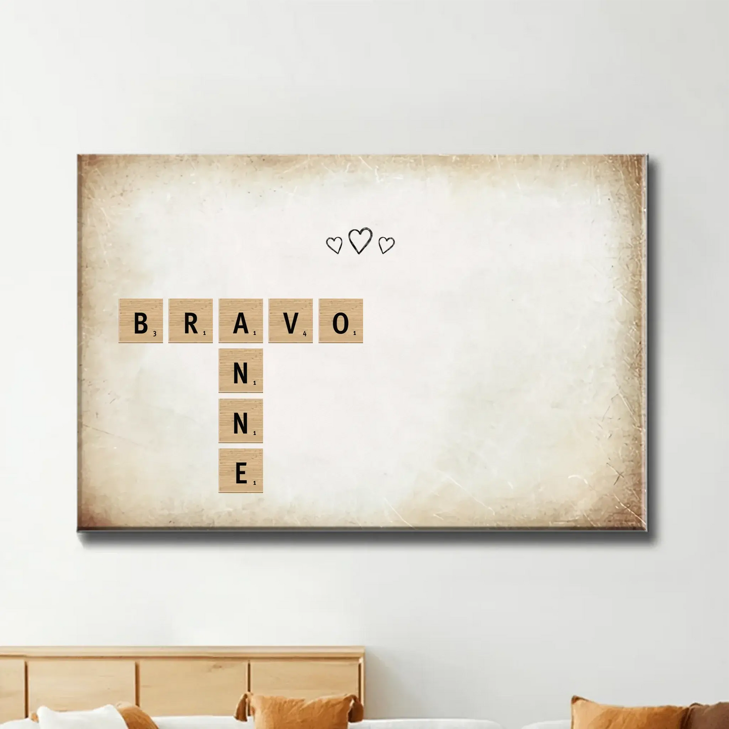Family Crossword Wall Art – Personalized Photo Canvas/Poster, Created in a Moment Treasured Forever Gift for Parents, Home Decor Ezcustomize