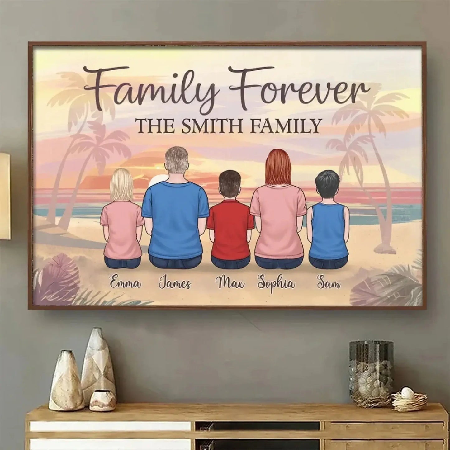 Family Forever, The Bonds That Hold Us Strong" – Personalized Poster/Canvas, Gift for Family Members Ezcustomize