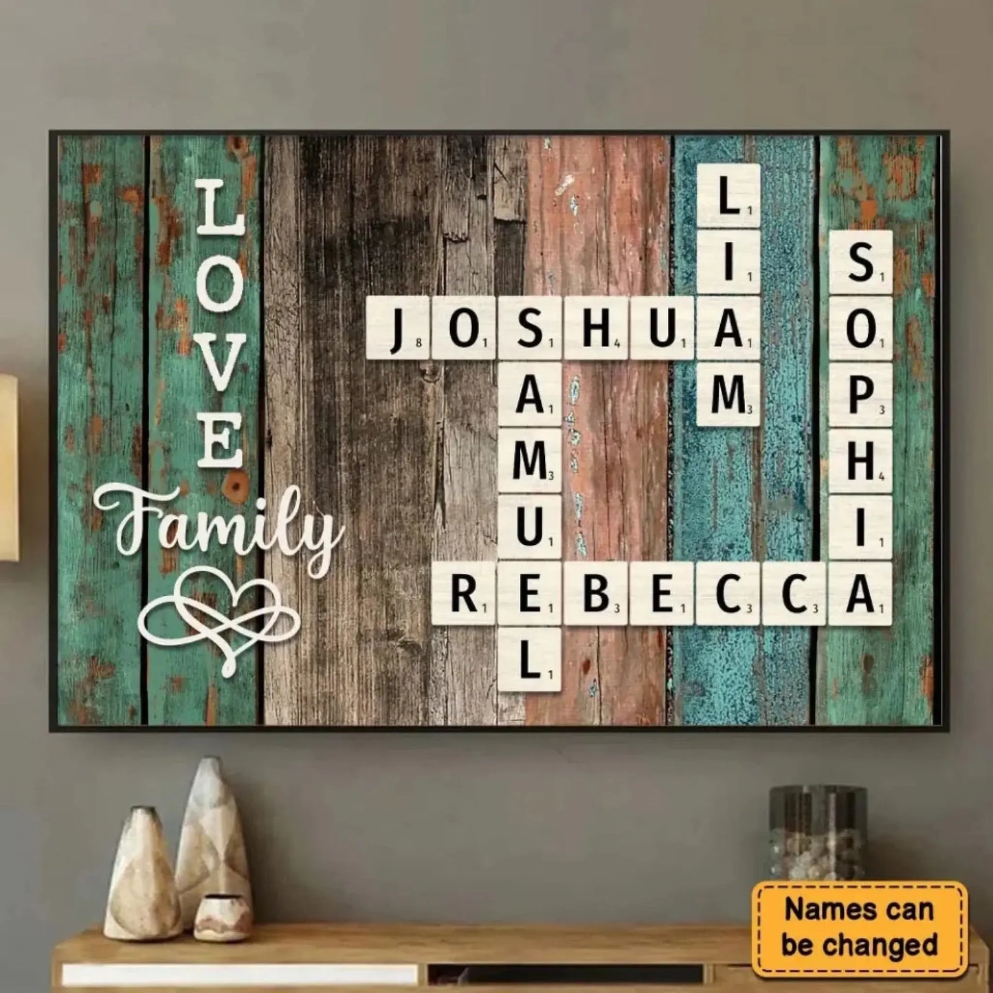 Family Name Crossword Puzzle Art – Personalized Poster/Canvas – Unique Custom Gift for Families & Loved Ones Ezcustomize