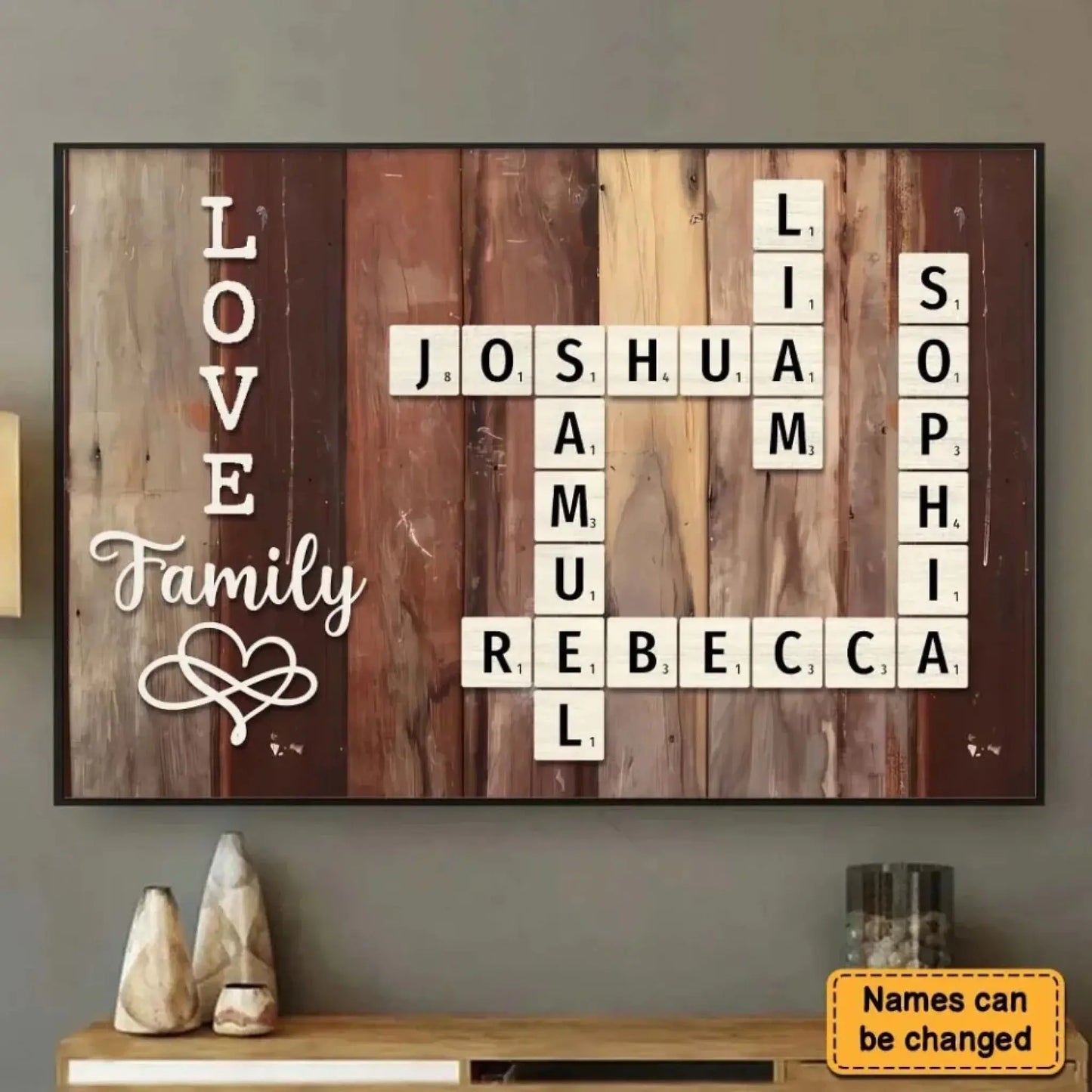 Family Name Crossword Puzzle Art – Personalized Poster/Canvas – Unique Custom Gift for Families & Loved Ones Ezcustomize