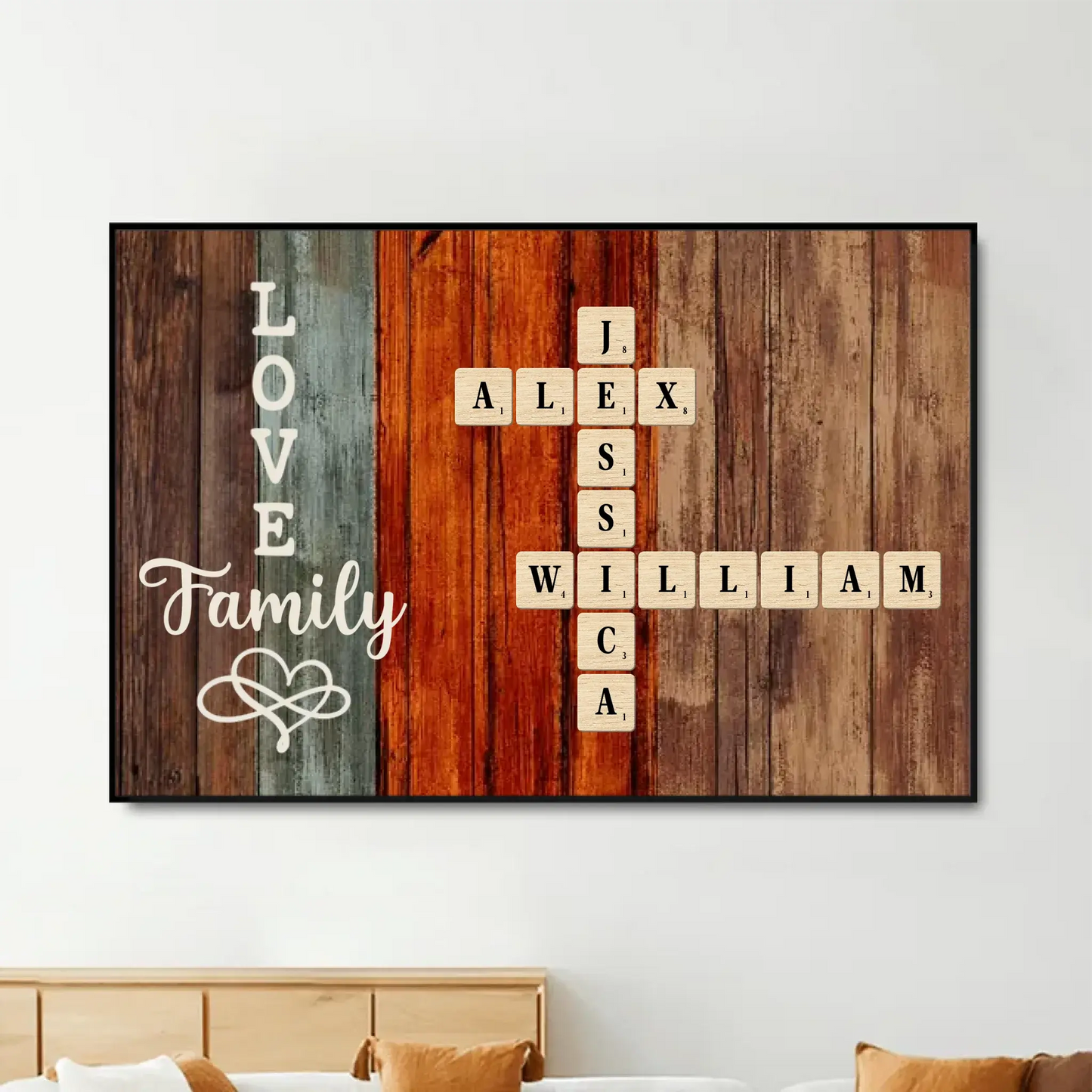 Family Name Crossword Puzzle Art – Personalized Poster/Canvas – Unique Custom Gift for Families & Loved Ones Ezcustomize