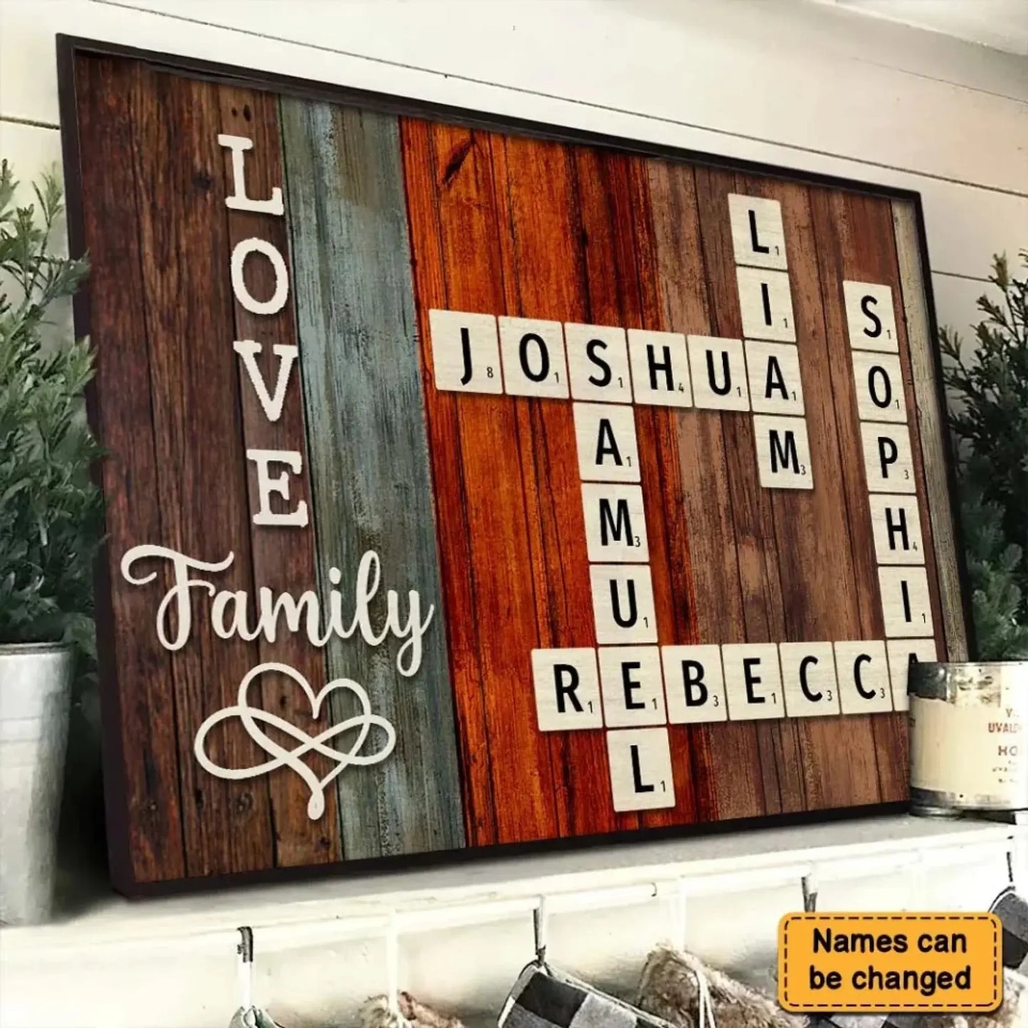 Family Name Crossword Puzzle Art – Personalized Poster/Canvas – Unique Custom Gift for Families & Loved Ones Ezcustomize