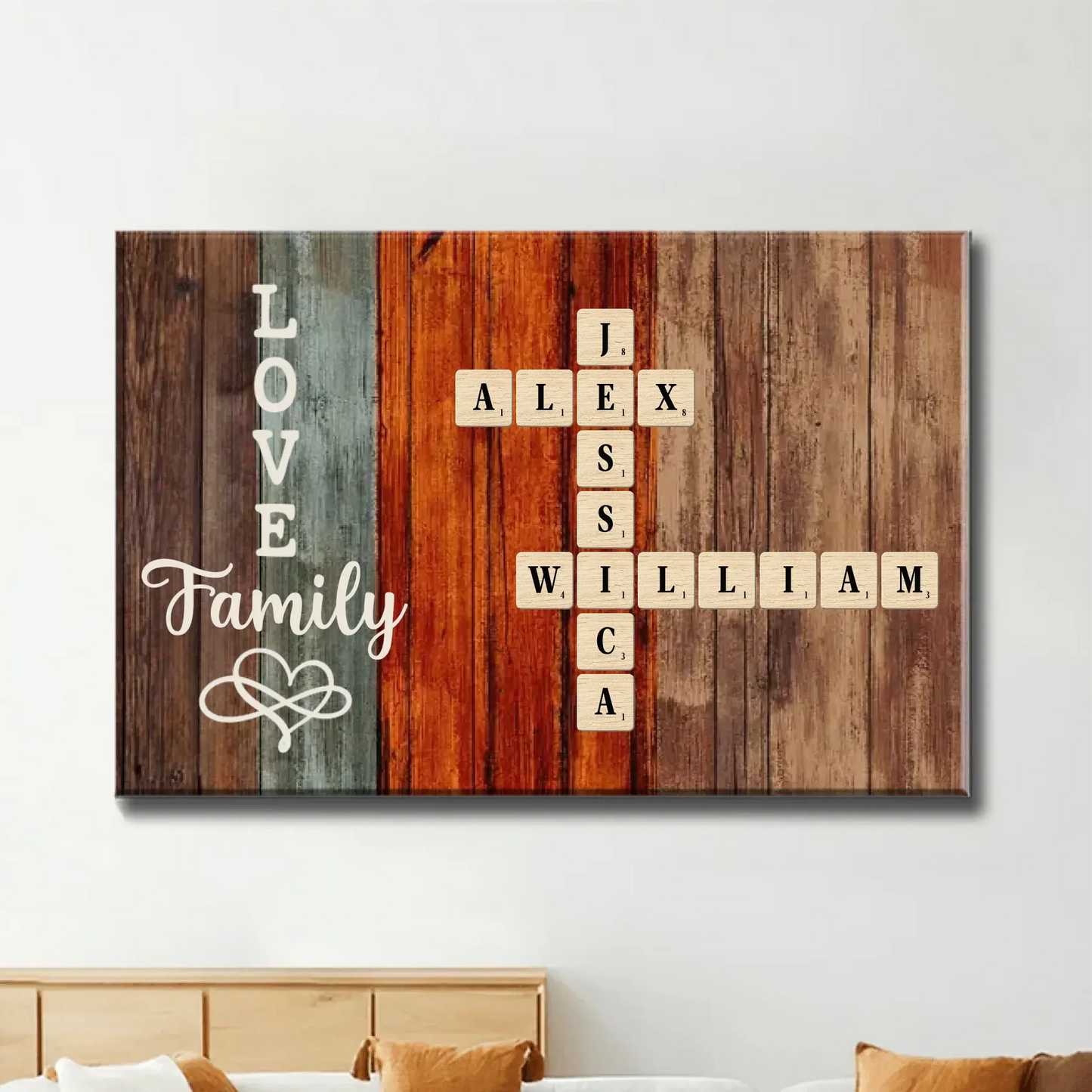 Family Name Crossword Puzzle Art – Personalized Poster/Canvas – Unique Custom Gift for Families & Loved Ones Ezcustomize