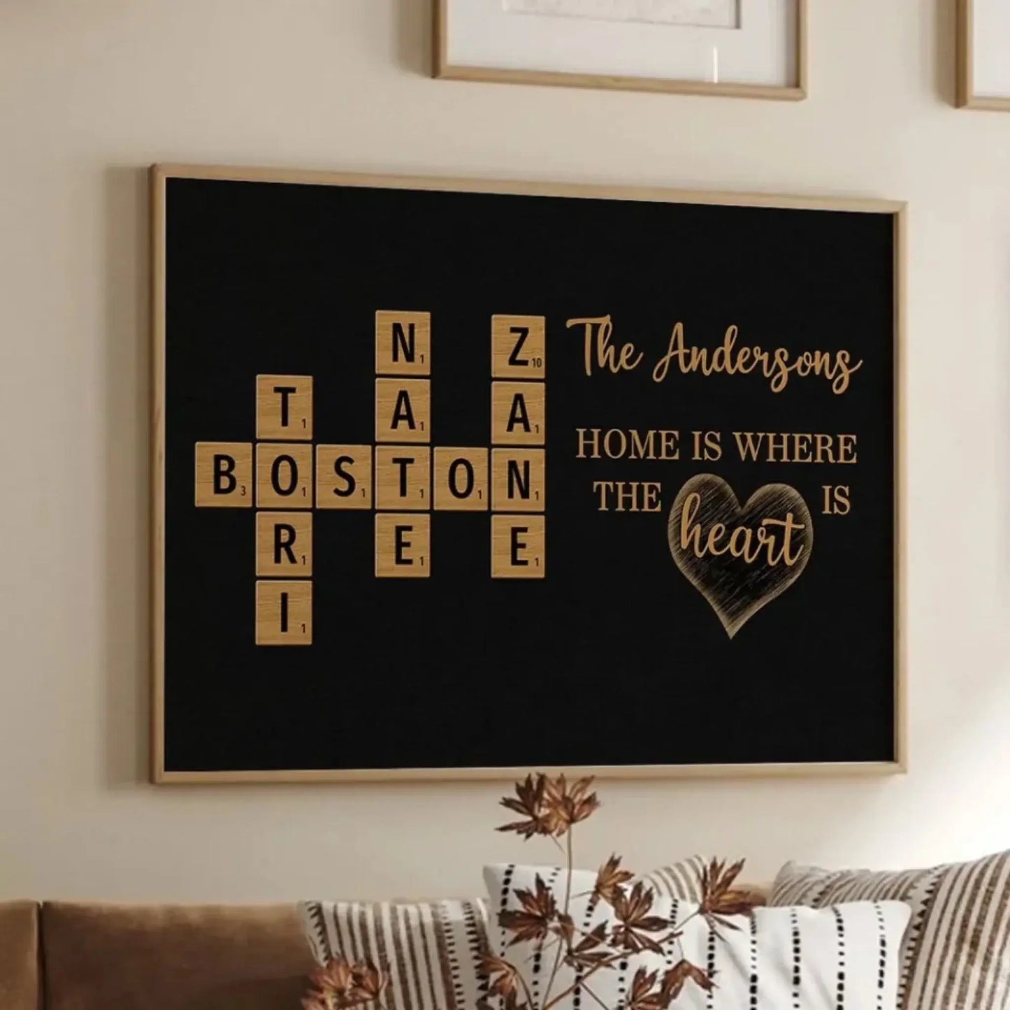 Family Name Scrabble Tile Art – Personalized Poster/Canvas – Unique Custom Gift Celebrating Family Love & Memories Ezcustomize