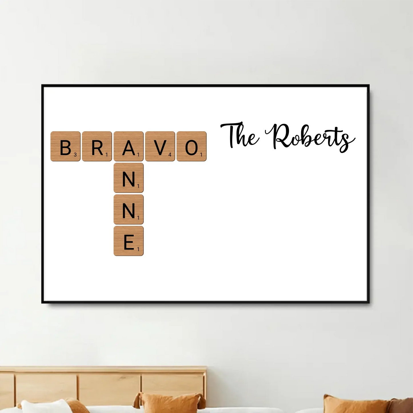 Family Name Scrabble Tile Art – Personalized Poster/Canvas – Unique Custom Gift Celebrating Family Love & Memories Ezcustomize