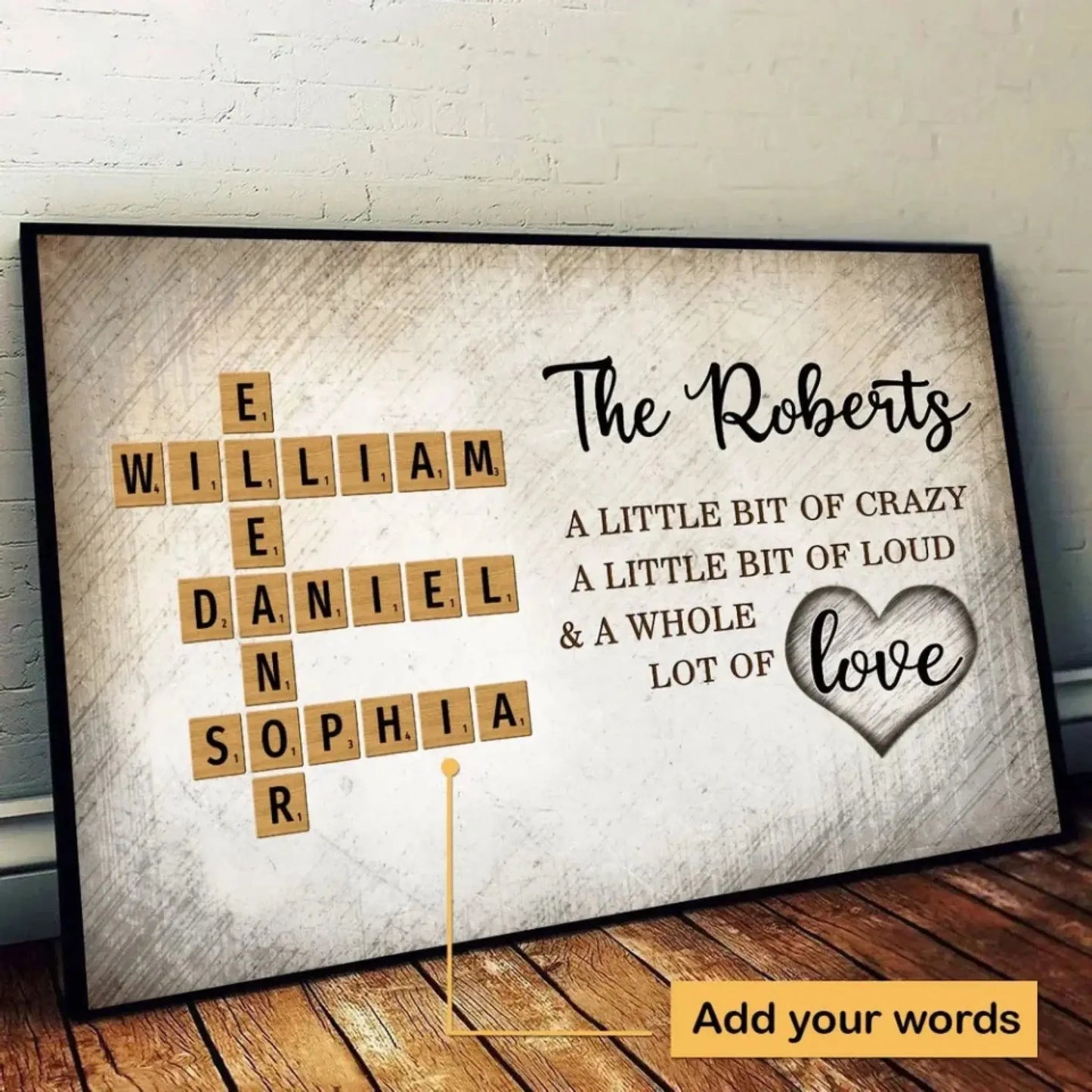 Family Name Scrabble Tile Art – Personalized Poster/Canvas – Unique Custom Gift Celebrating Family Love & Memories Ezcustomize