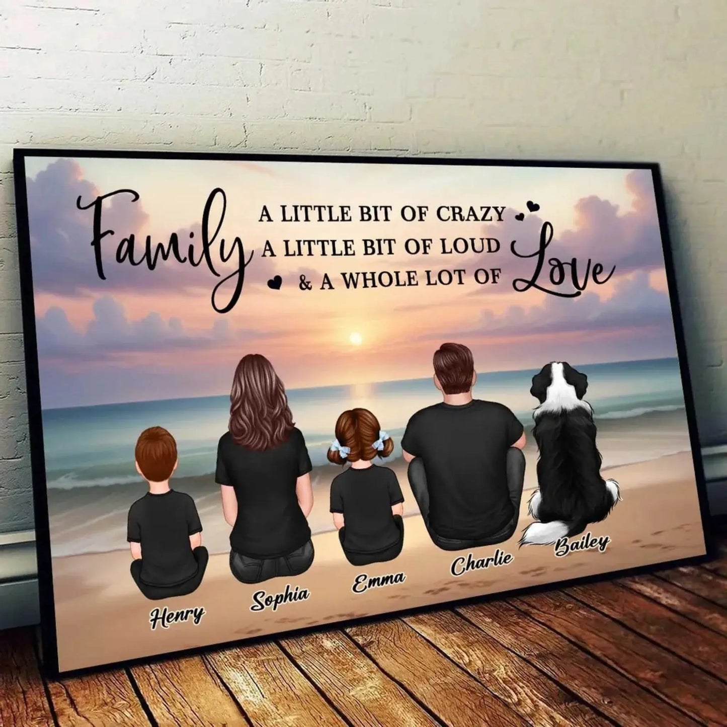 Family Whole Lot of Love – Personalized Poster with Realistic Beach Landscape – Treasured Forever Family Gift for Any Occasion Ezcustomize