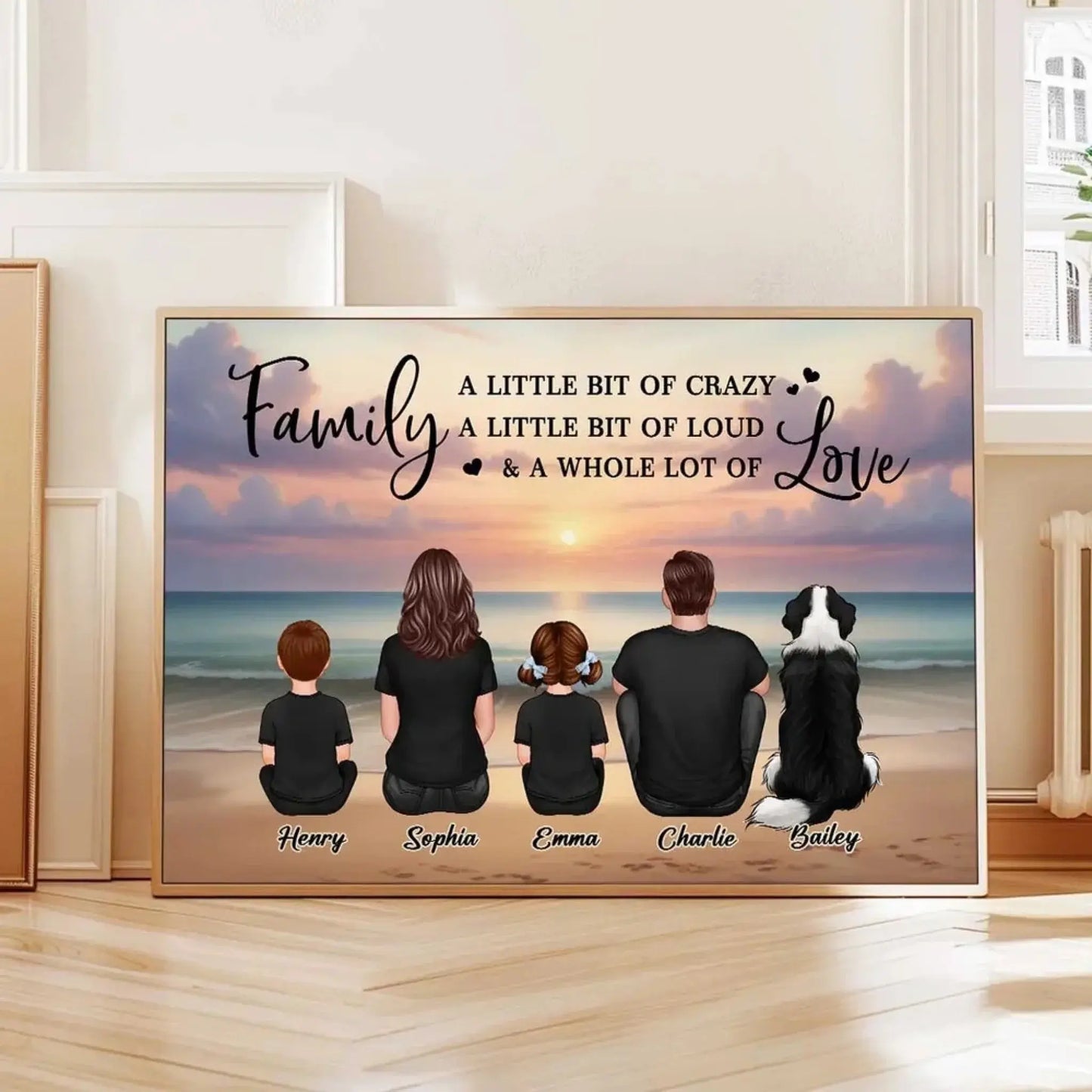 Family Whole Lot of Love – Personalized Poster with Realistic Beach Landscape – Treasured Forever Family Gift for Any Occasion Ezcustomize
